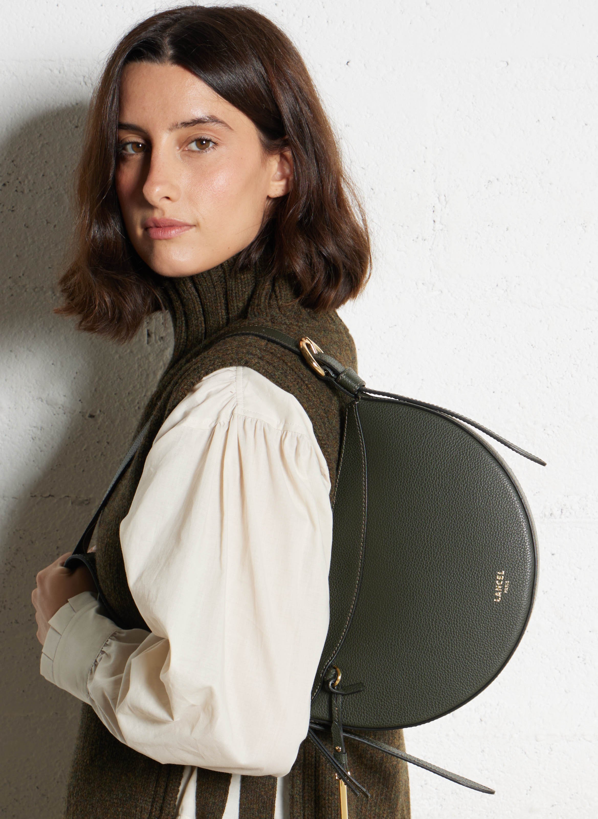 Halbmond-Ledertasche LANCEL Grun