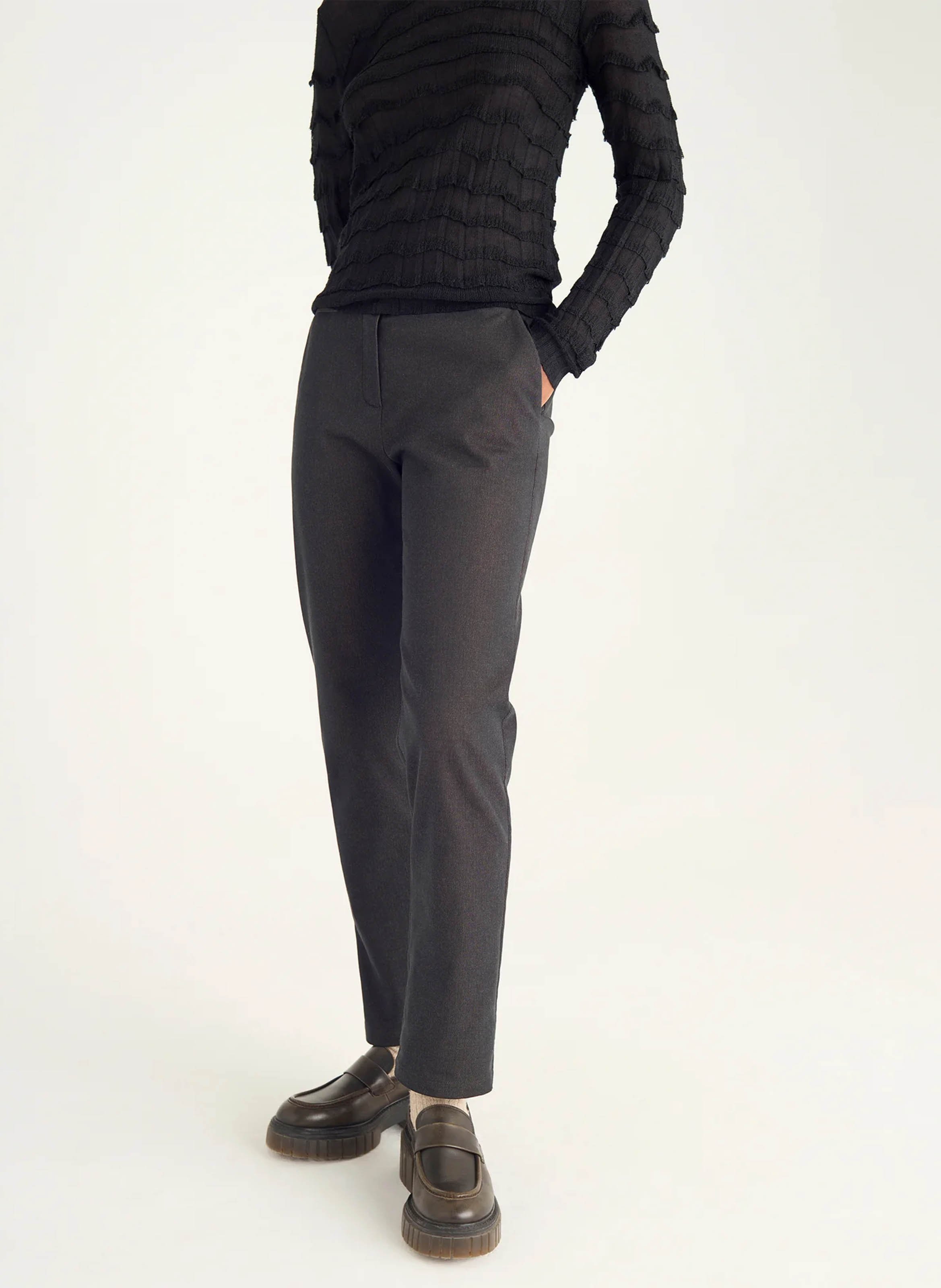 Pantalon slim en coton mélangé COTELAC Noir