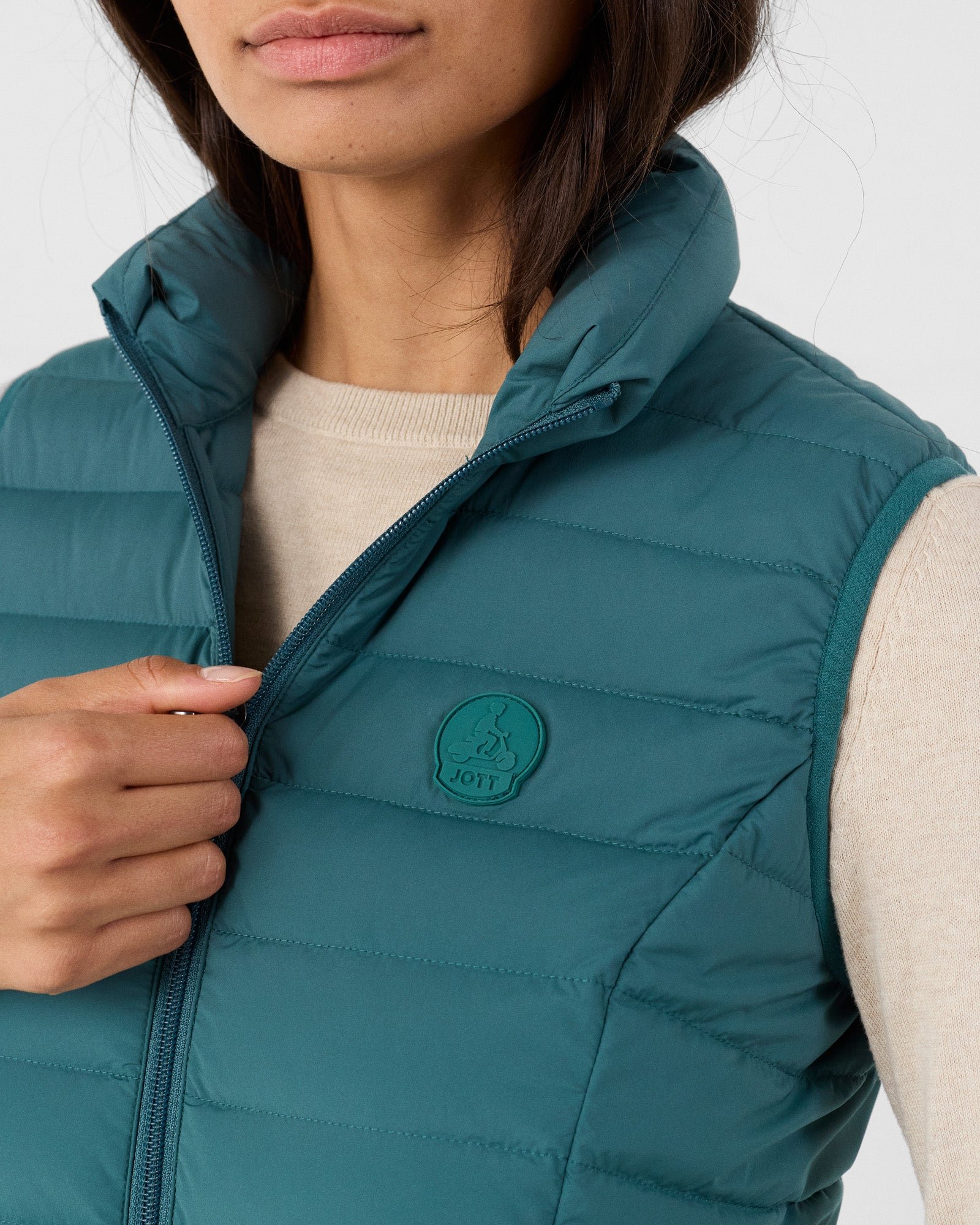 Stretch sleeveless down jacket Grenada JOTT Green