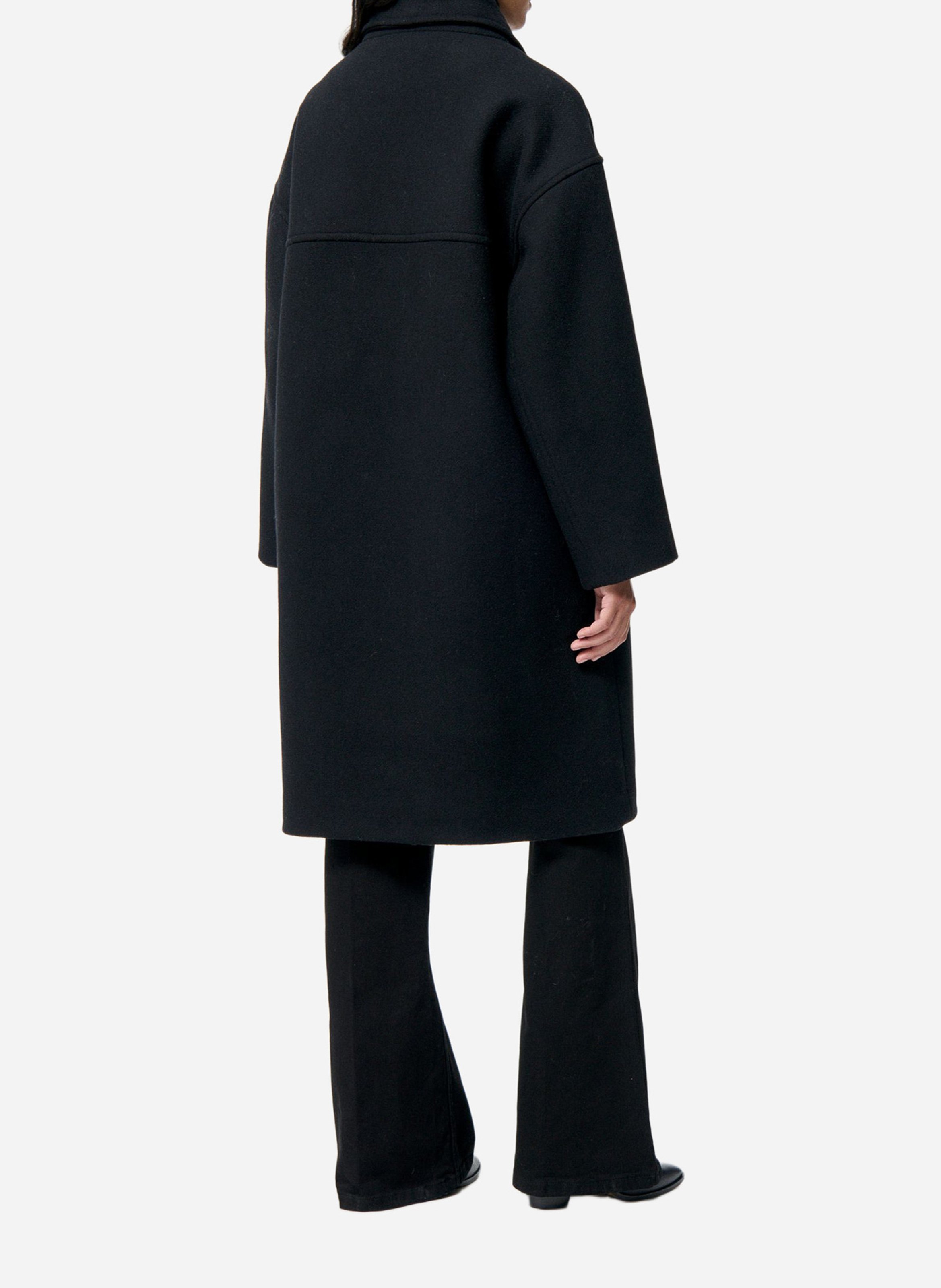 Oversized jas van wolmix met opstaande kraag VANESSA BRUNO Zwart