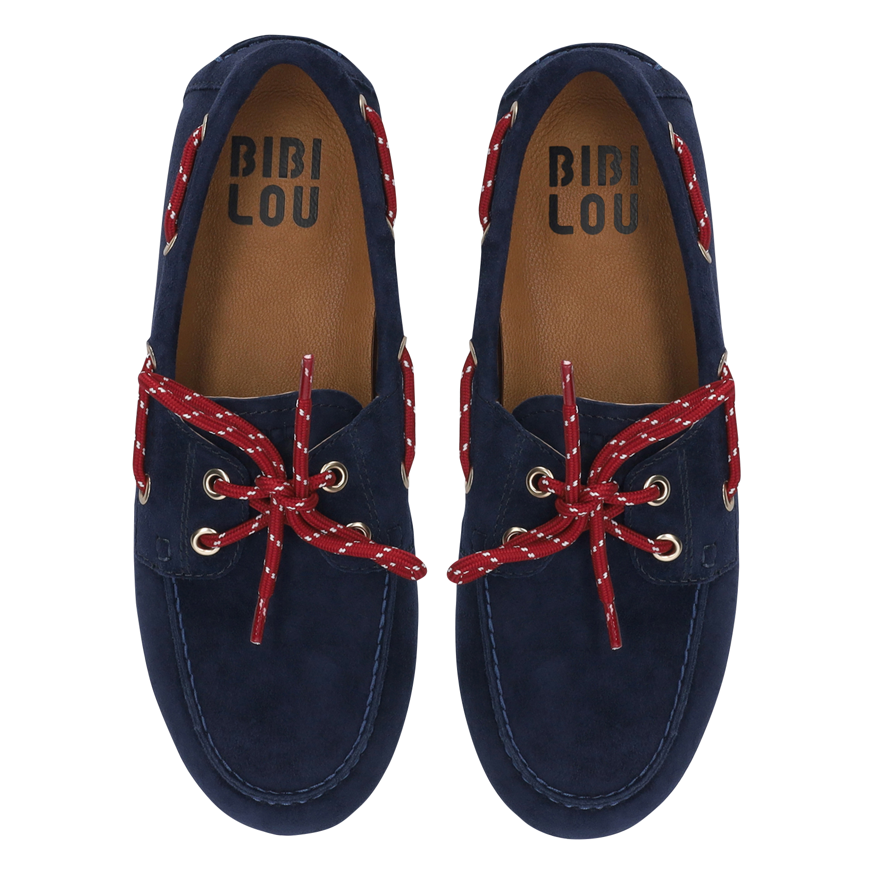 Chaussures bateau en cuir BIBI LOU Bleu