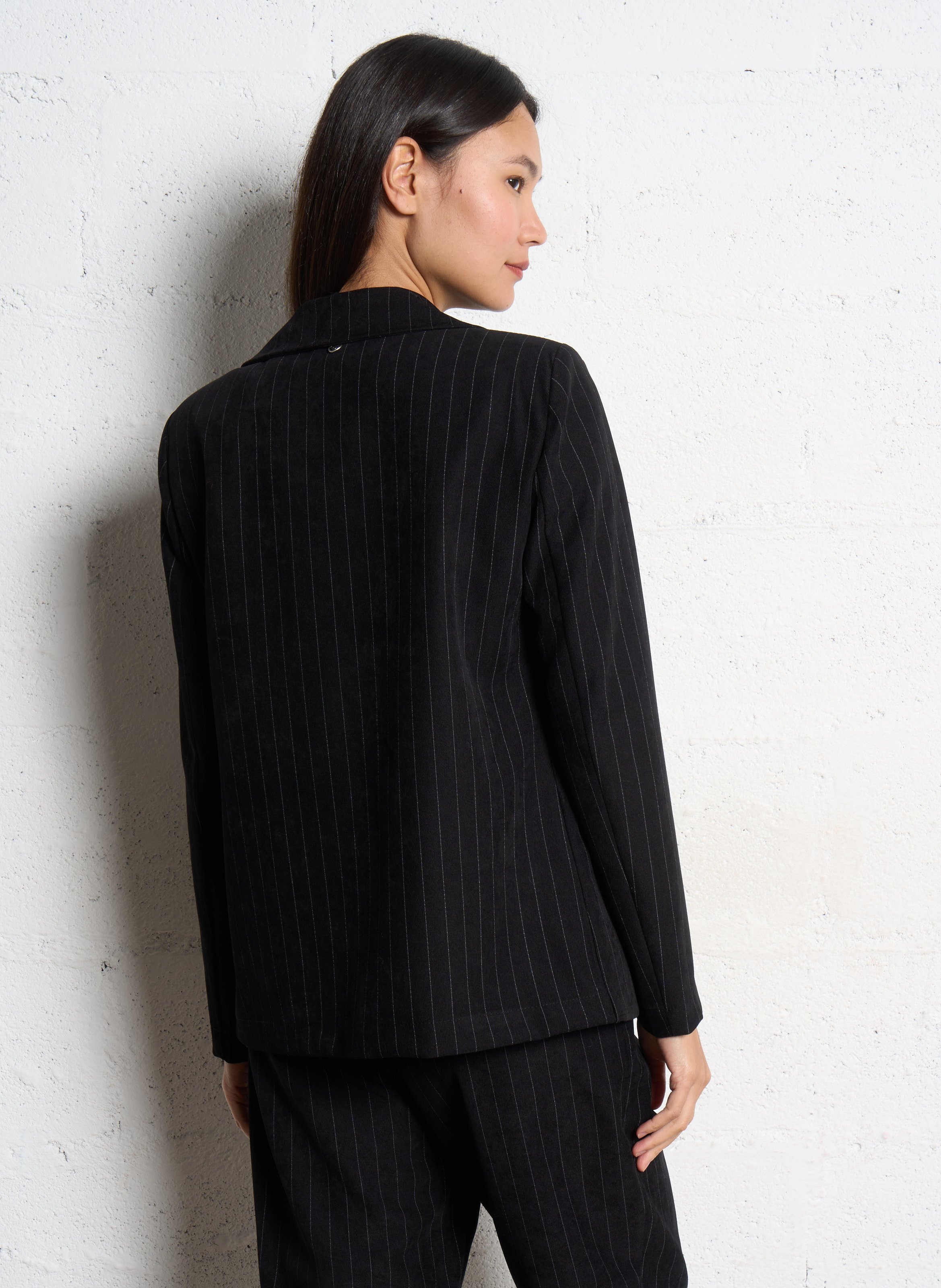 Veste de tailleur à rayures PLEASE Noir