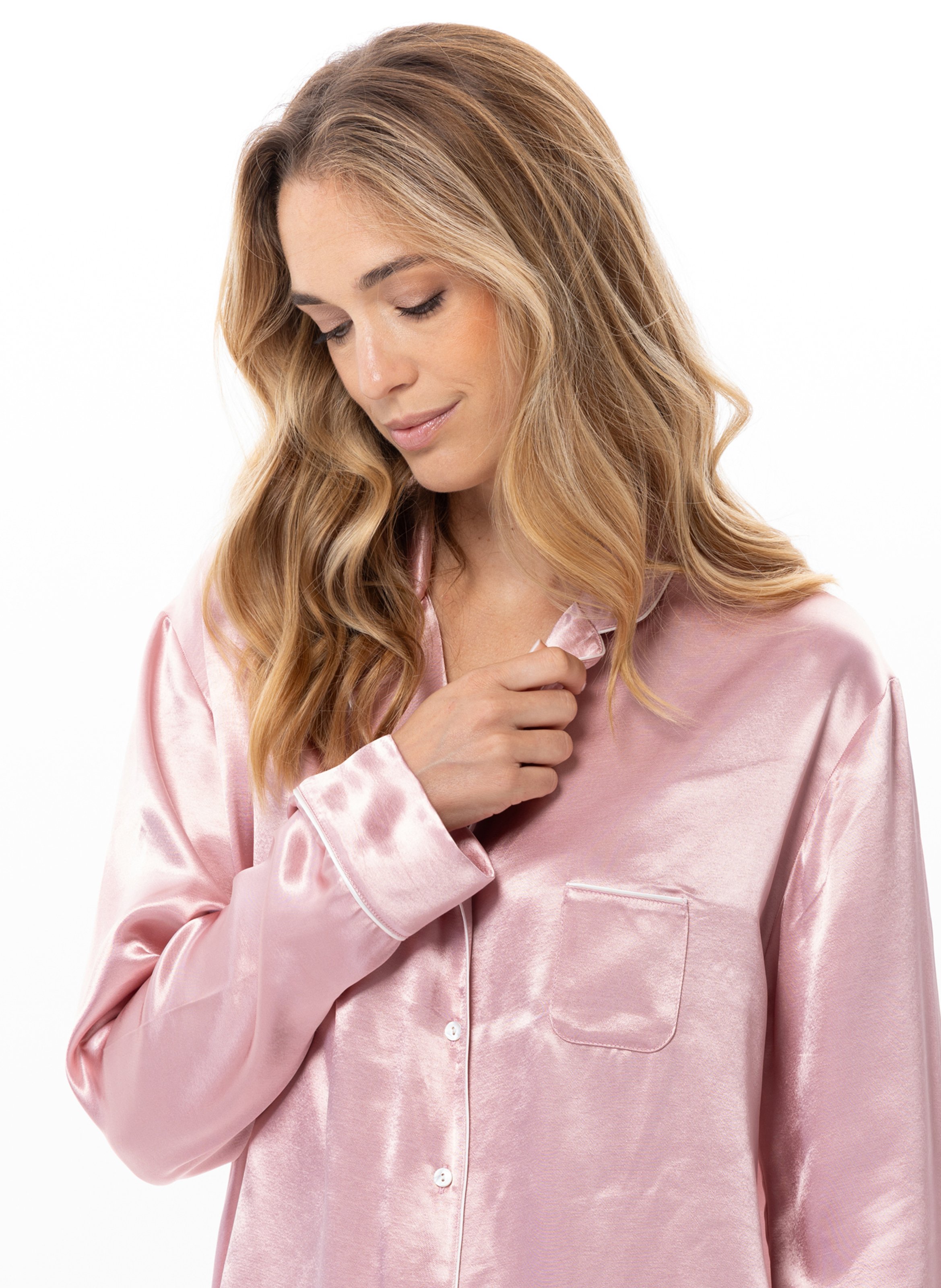 Buttoned viscose pajama LE CHAT Pink