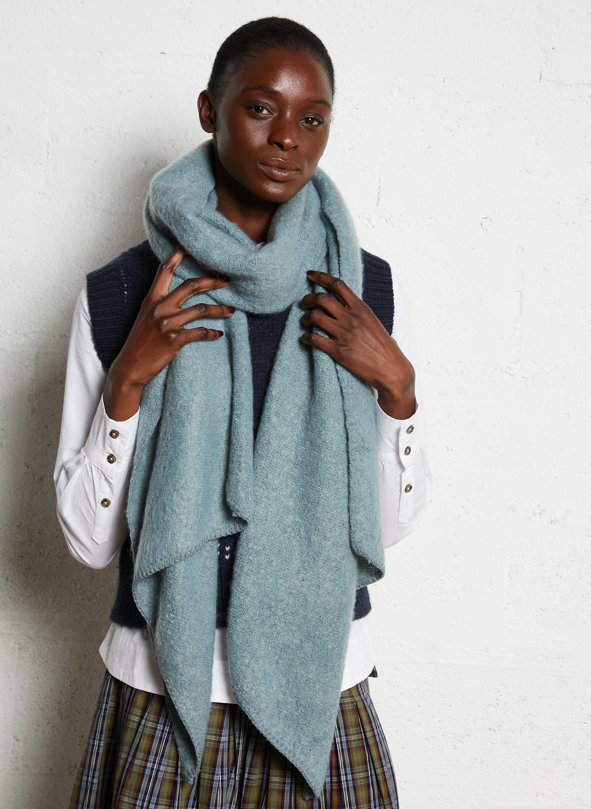 Chenille knit scarf PIECES