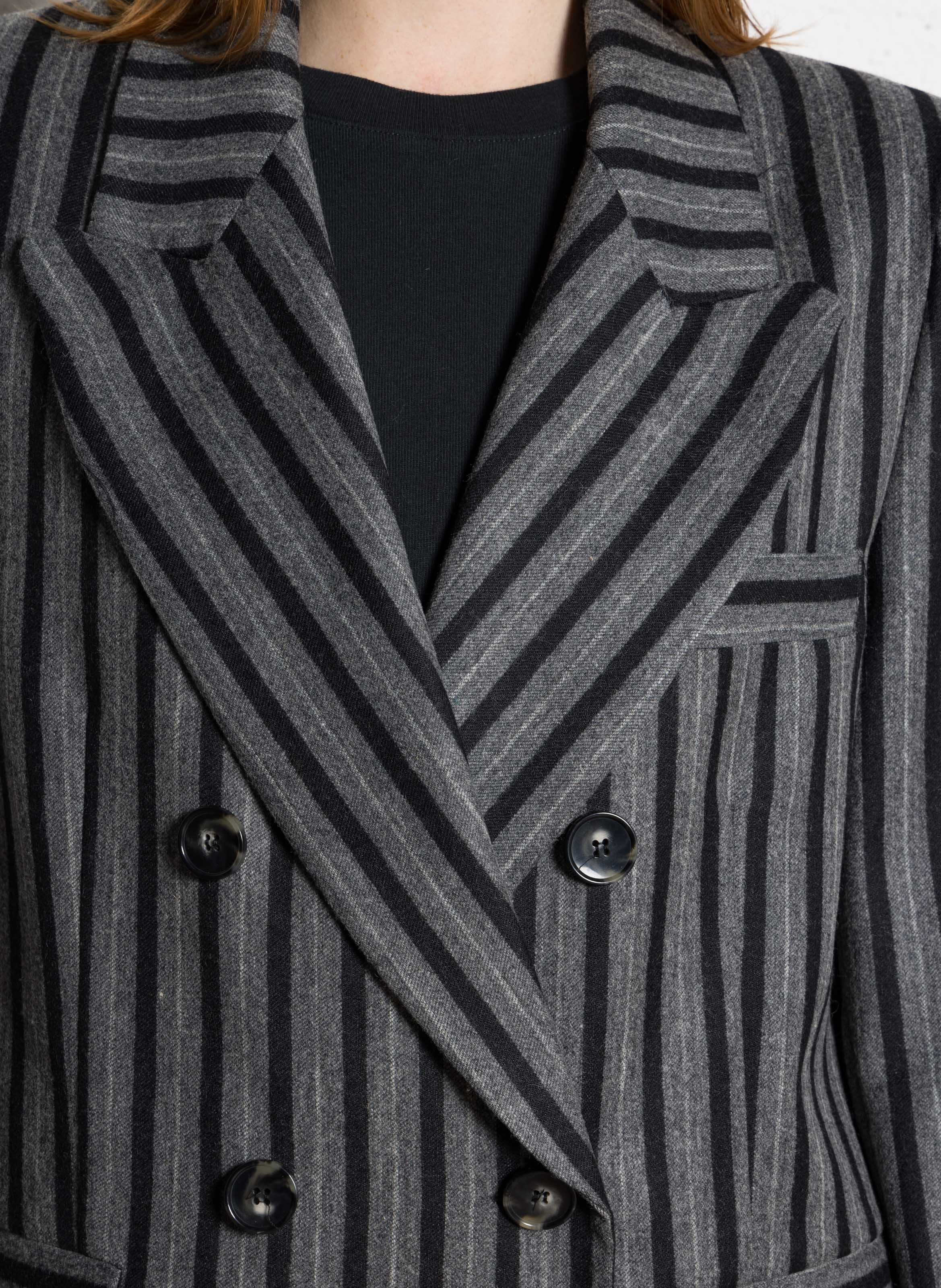 Fitted wool-blend suit collar jacket SOPHIE+LUCIE Grey