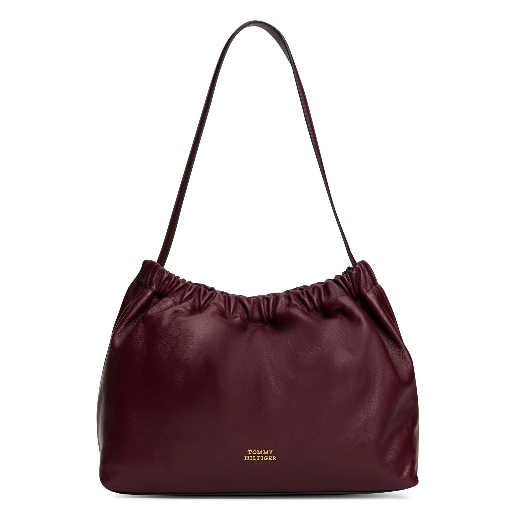 Sac porté épaule en cuir souple TOMMY HILFIGER Rouge