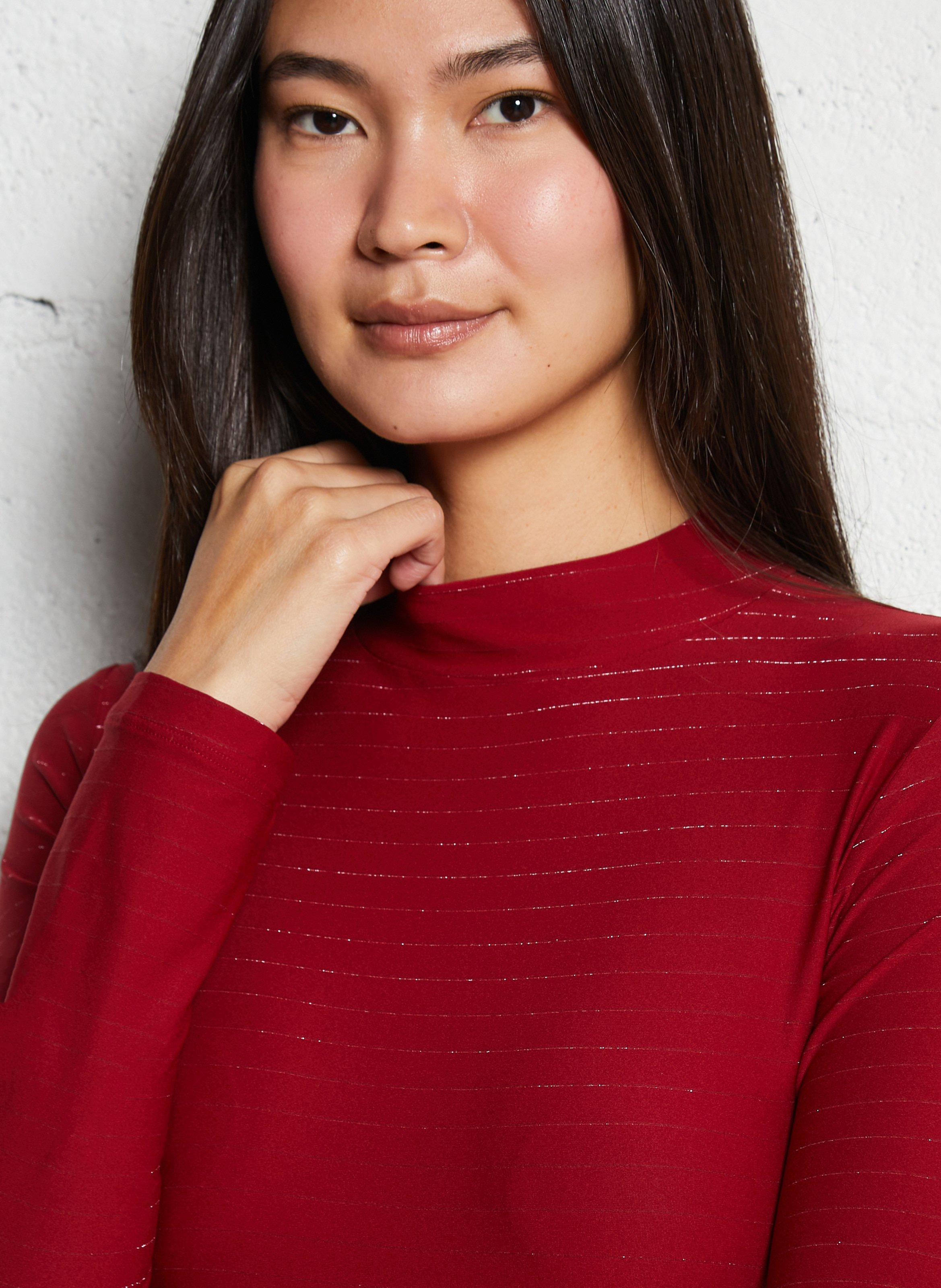 Langarmshirt gestreift LA NOUVELLE Rot