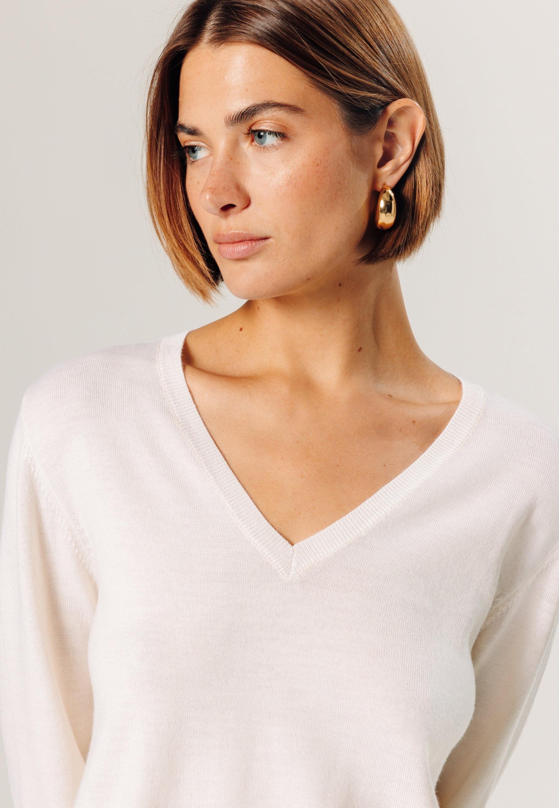 Bunelle wool V-neck sweater RODIER White