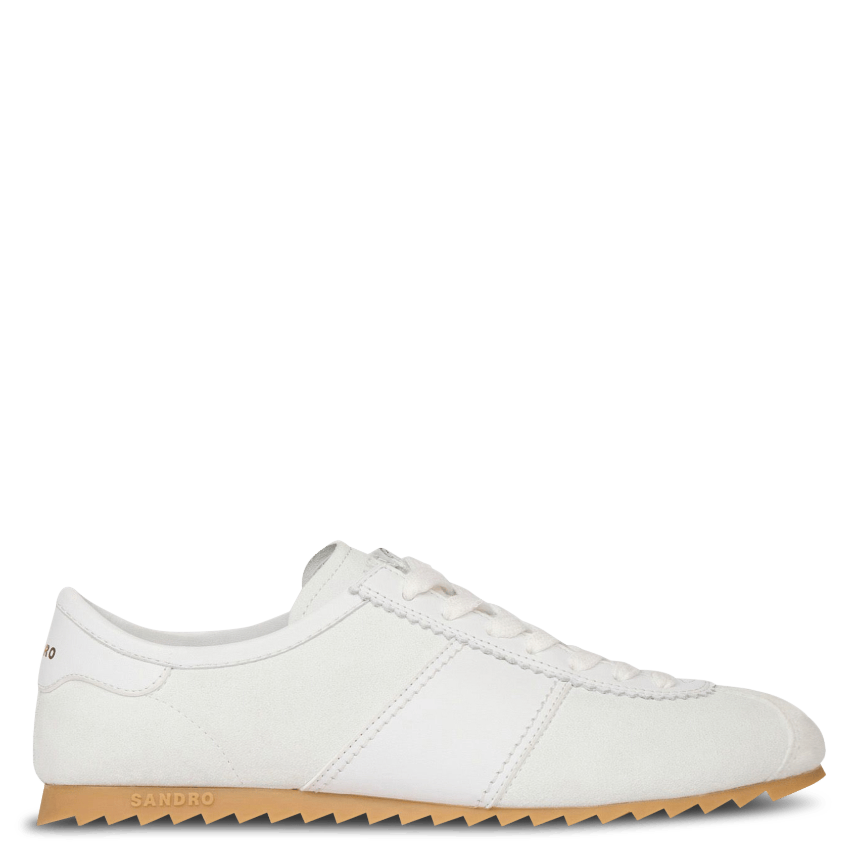 Baskets basses en cuir SANDRO Blanc