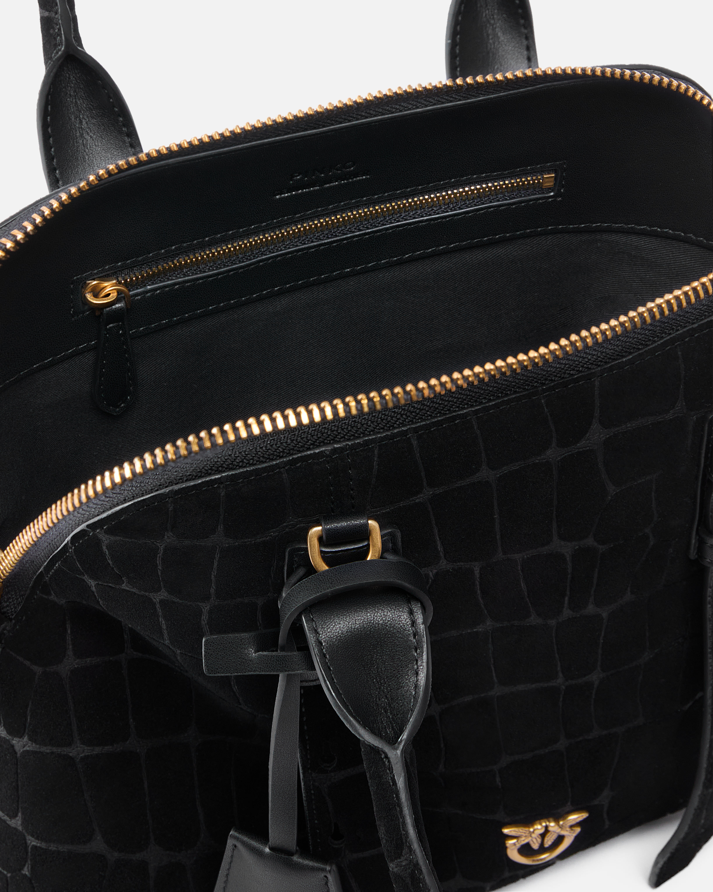 Small escape bag in embossed crocodile leather PINKO Black