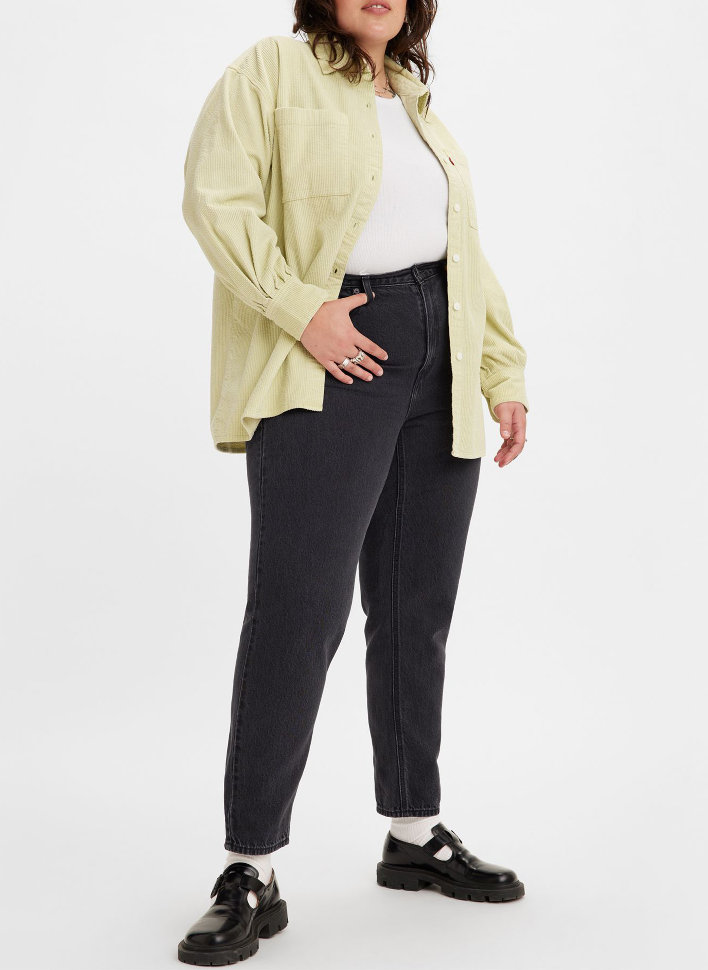 Cotton mom jeans LEVI'S Black