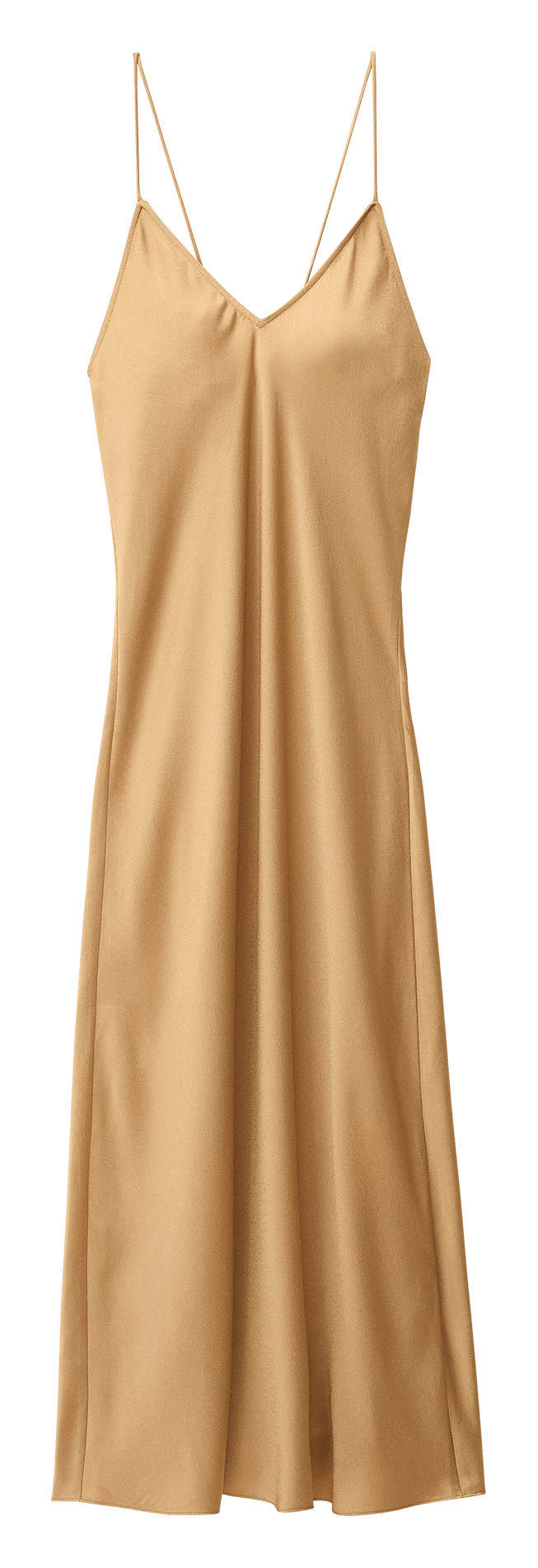 Halflange, glanzende jurk BA&SH Bruin