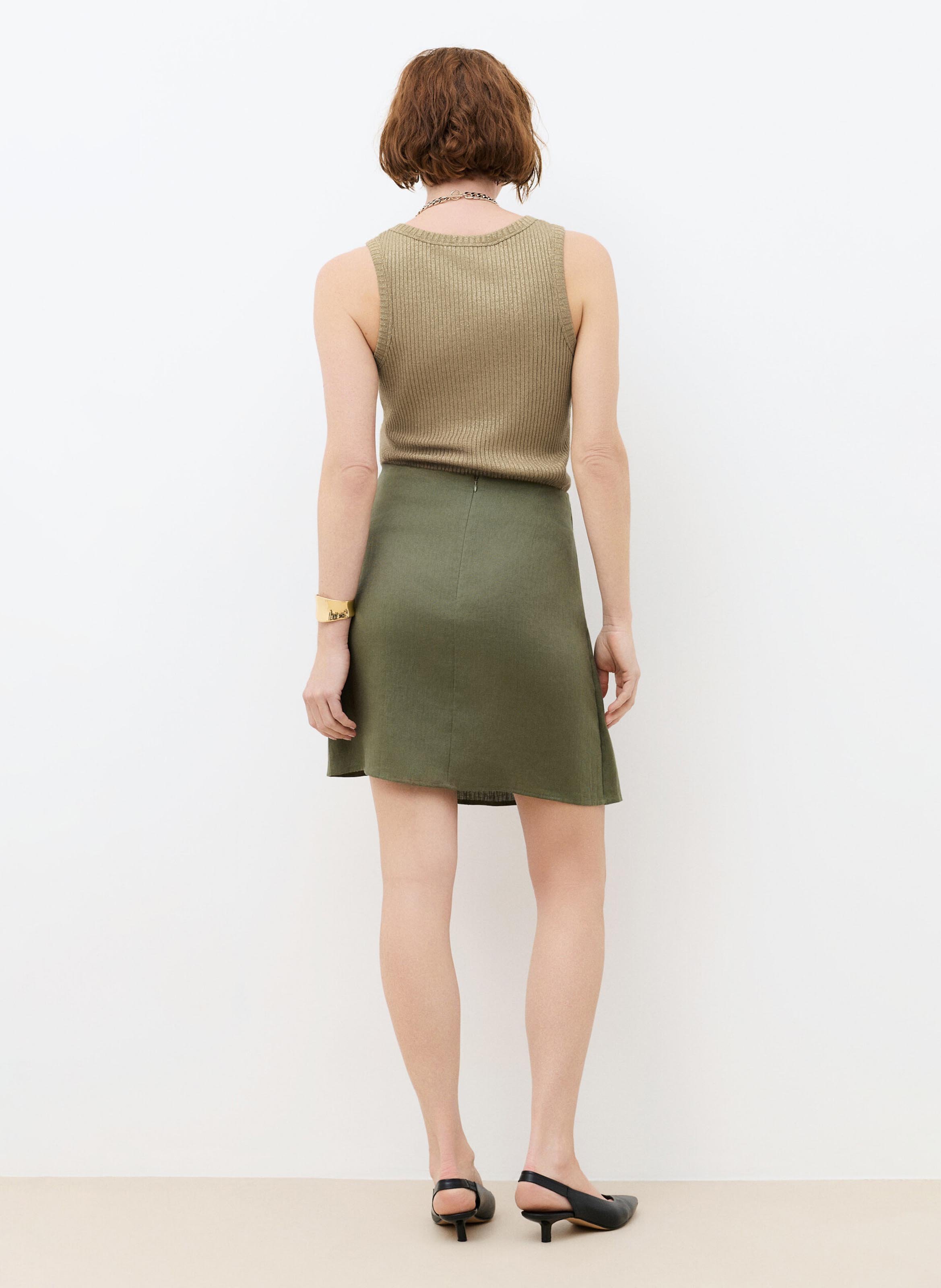 Débardeur col rond en coton mélangé CAROLL Vert