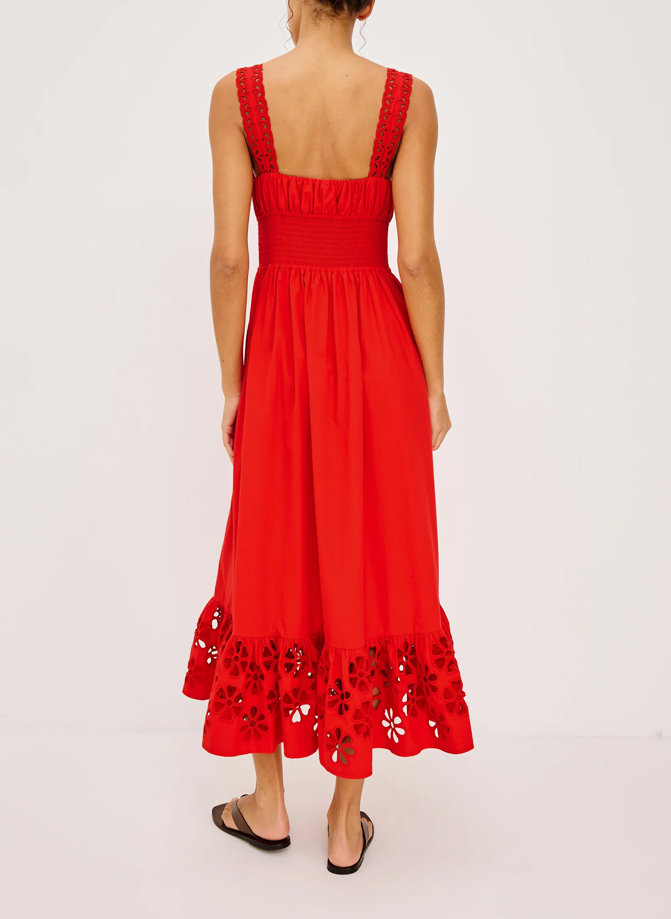 Cotton heart neckline midi dress RAILS Red