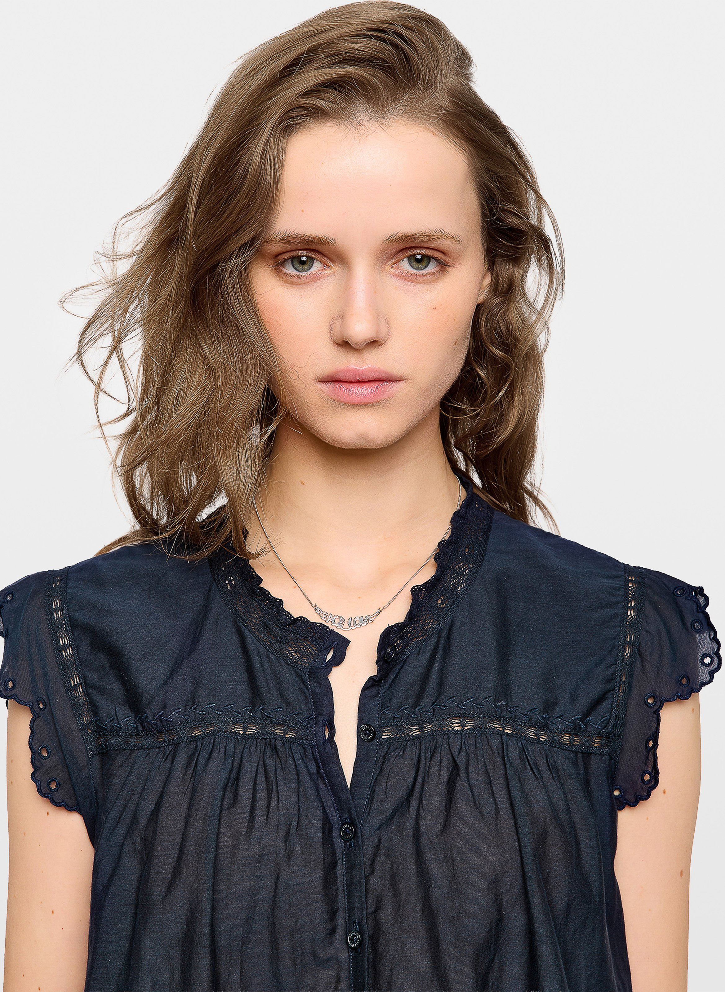 Katoenen blouse met ronde hals ZADIG&VOLTAIRE Blauw