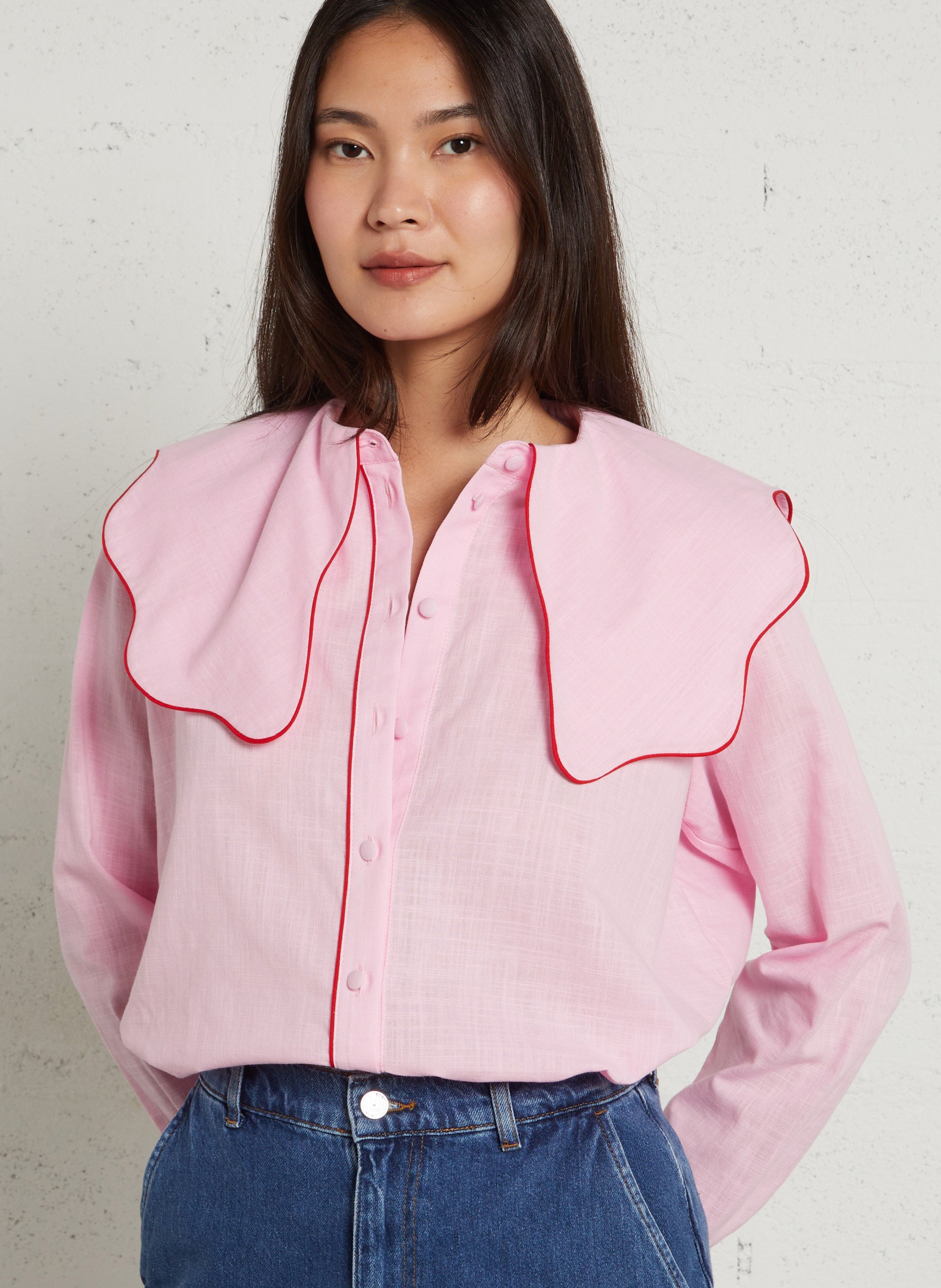 Chemise oversize en coton ELISE CHALMIN Rose