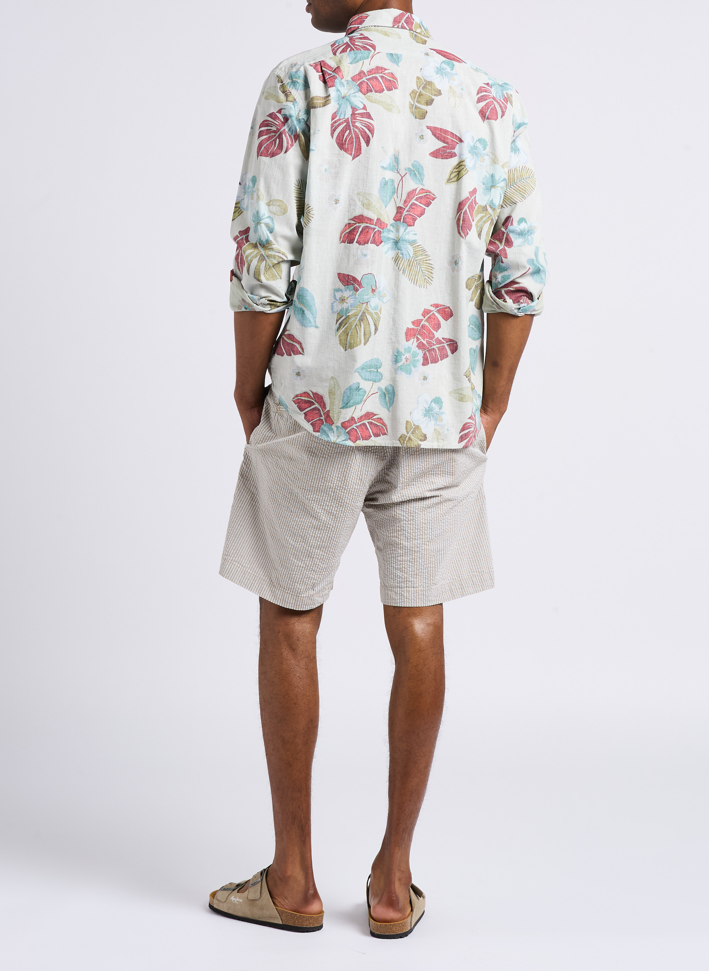 Straight-leg cotton shorts HARTFORD Green