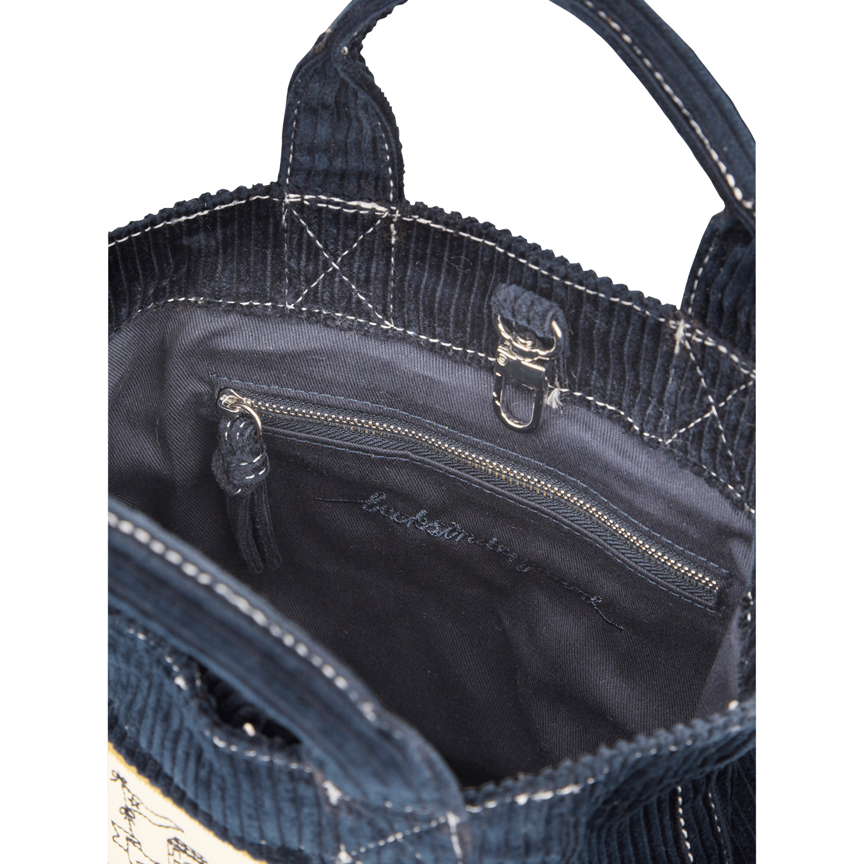 Gerippte Baumwollhandtasche BECKSONDERGAARD Blau
