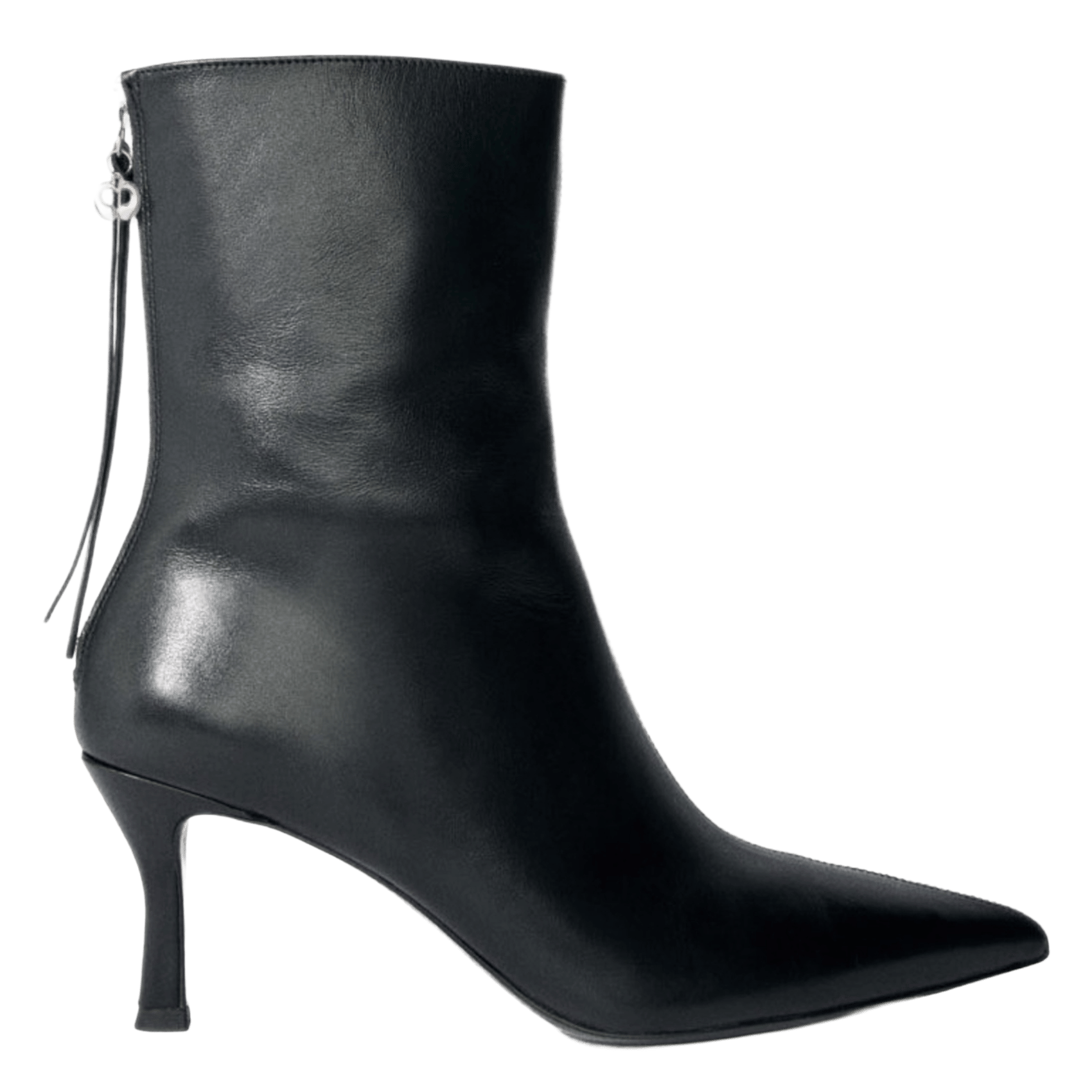 Bottines pointues en cuir MAJE Noir