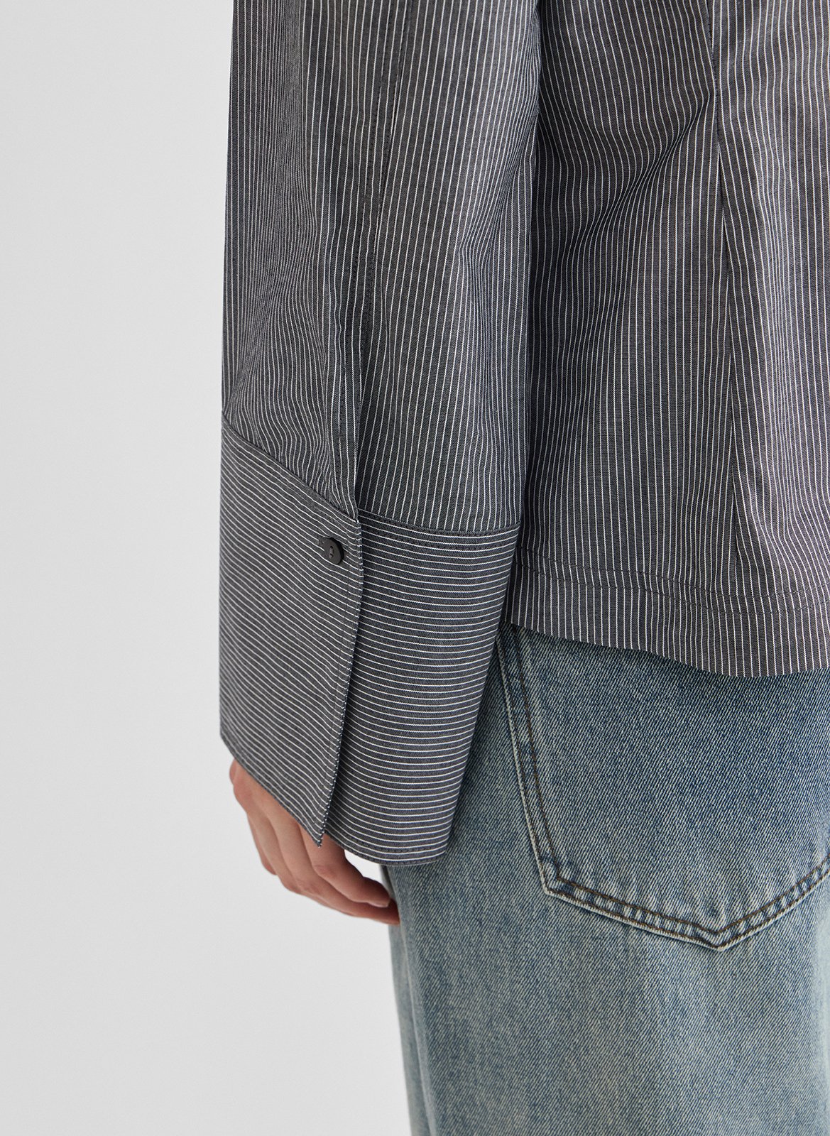 Fitted cotton shirt with classic collar ROUGE EDIT Grey