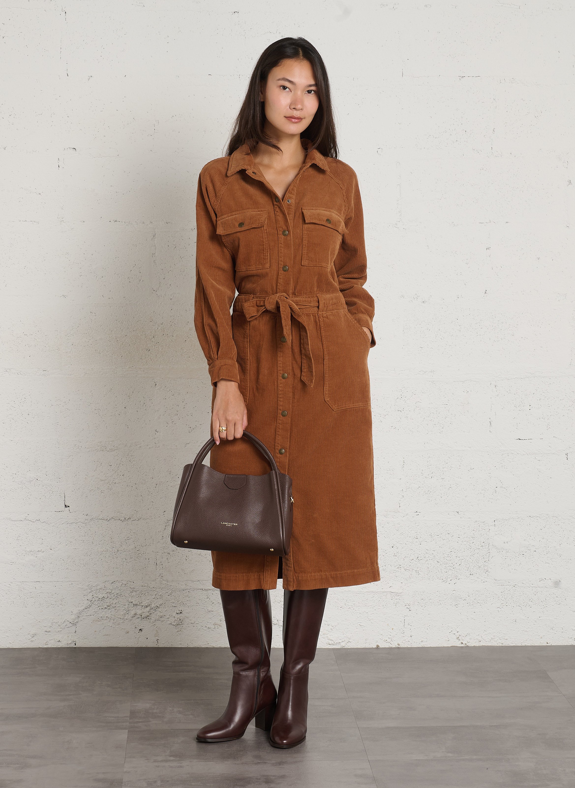 Leren handtas LANCASTER PARIS Bruin