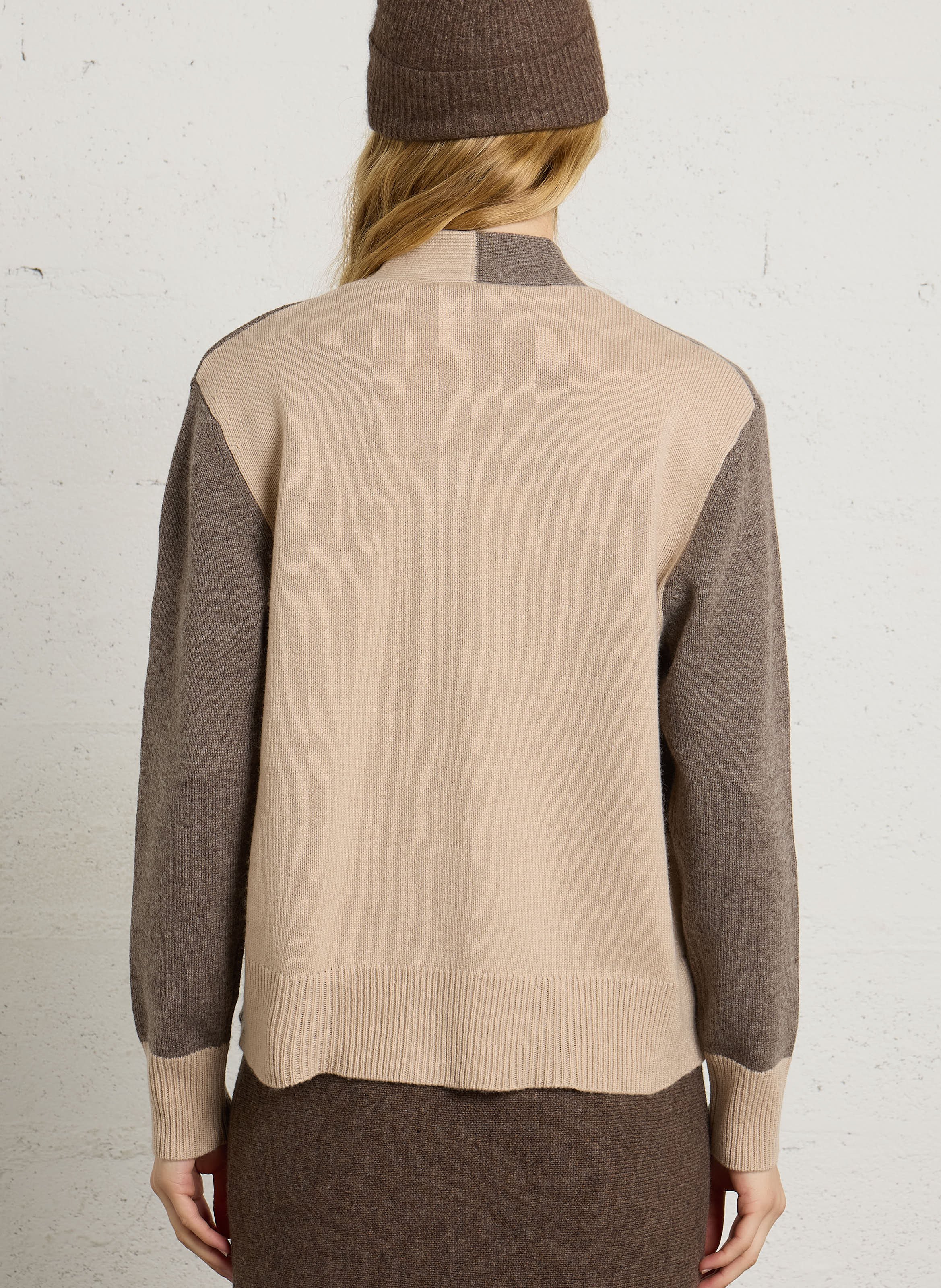 Straight wool and cashmere cardigan MAJESTIC FILATURES Multicolored