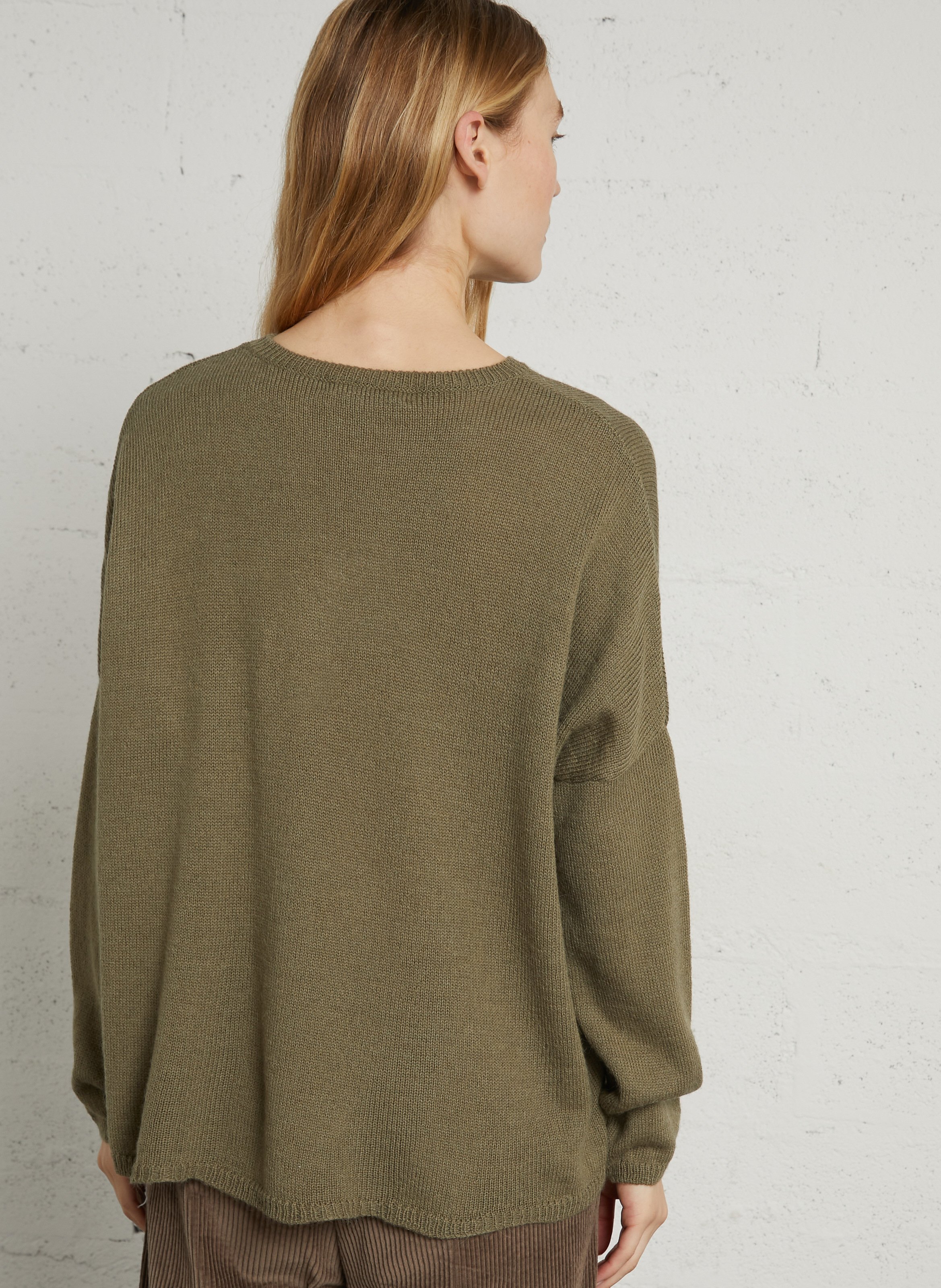 Round-neck wool-blend sweater MASSCOB Khaki