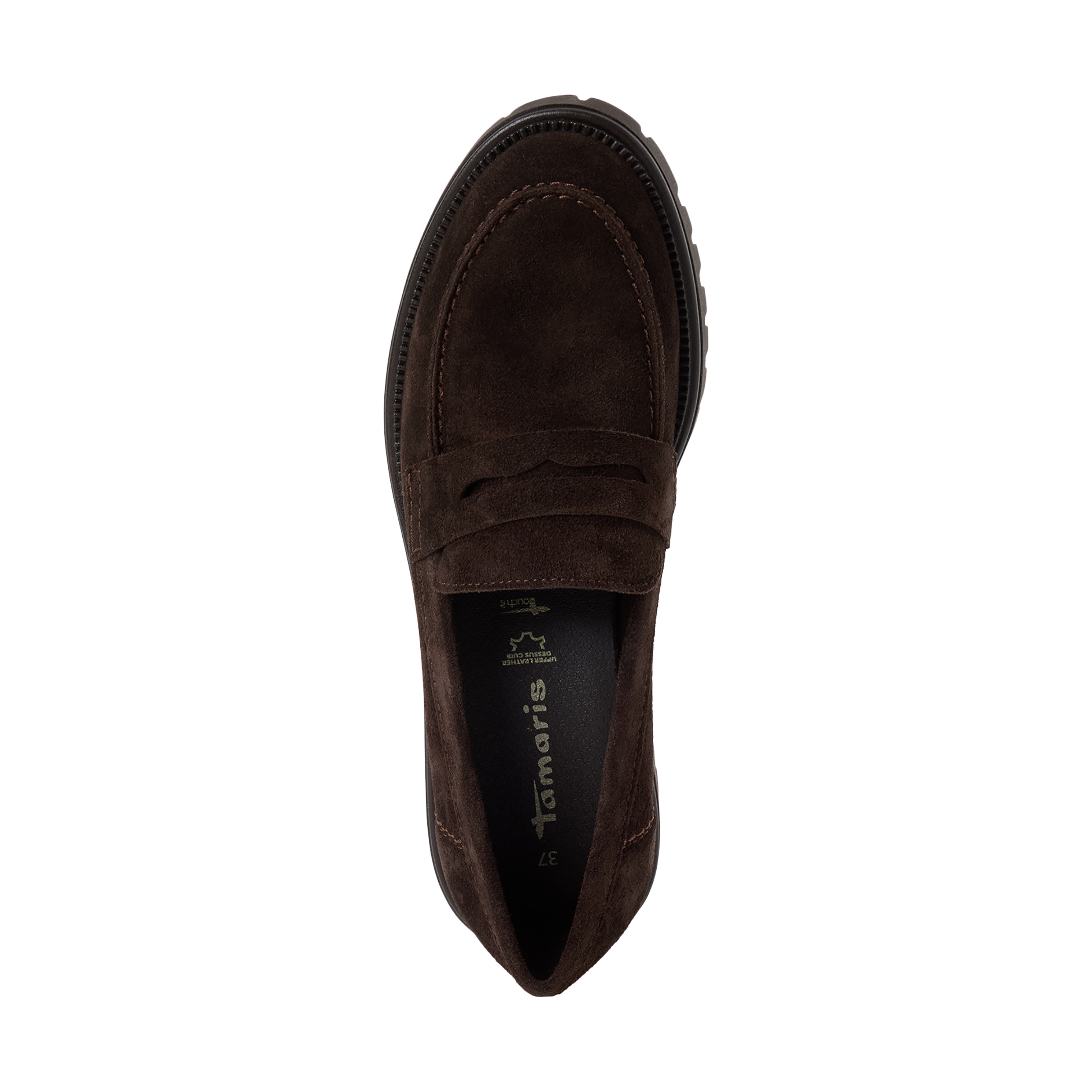 Leather heeled loafers | Brown TAMARIS Women