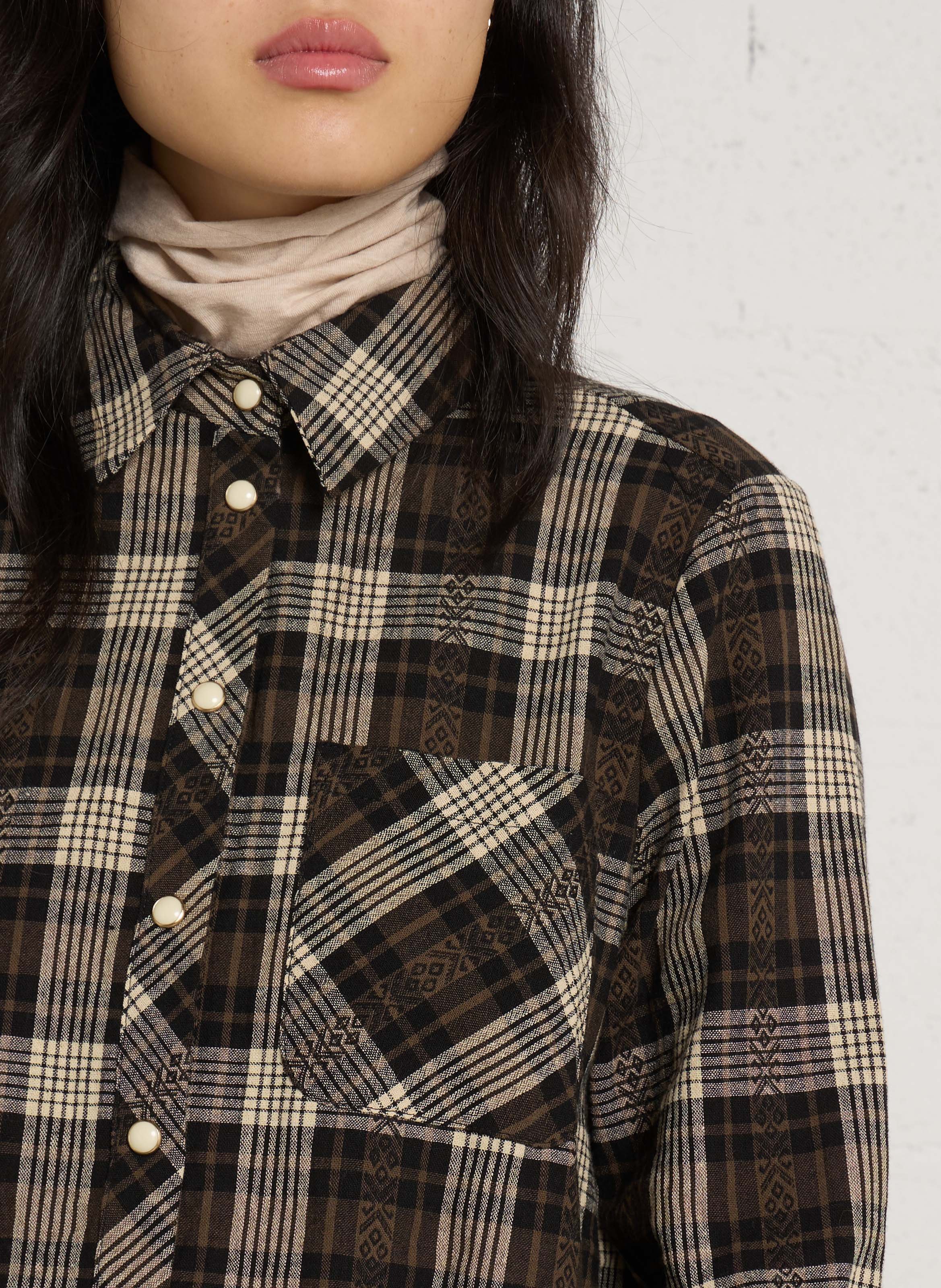 Straight checked shirt  LA PETITE ETOILE Black