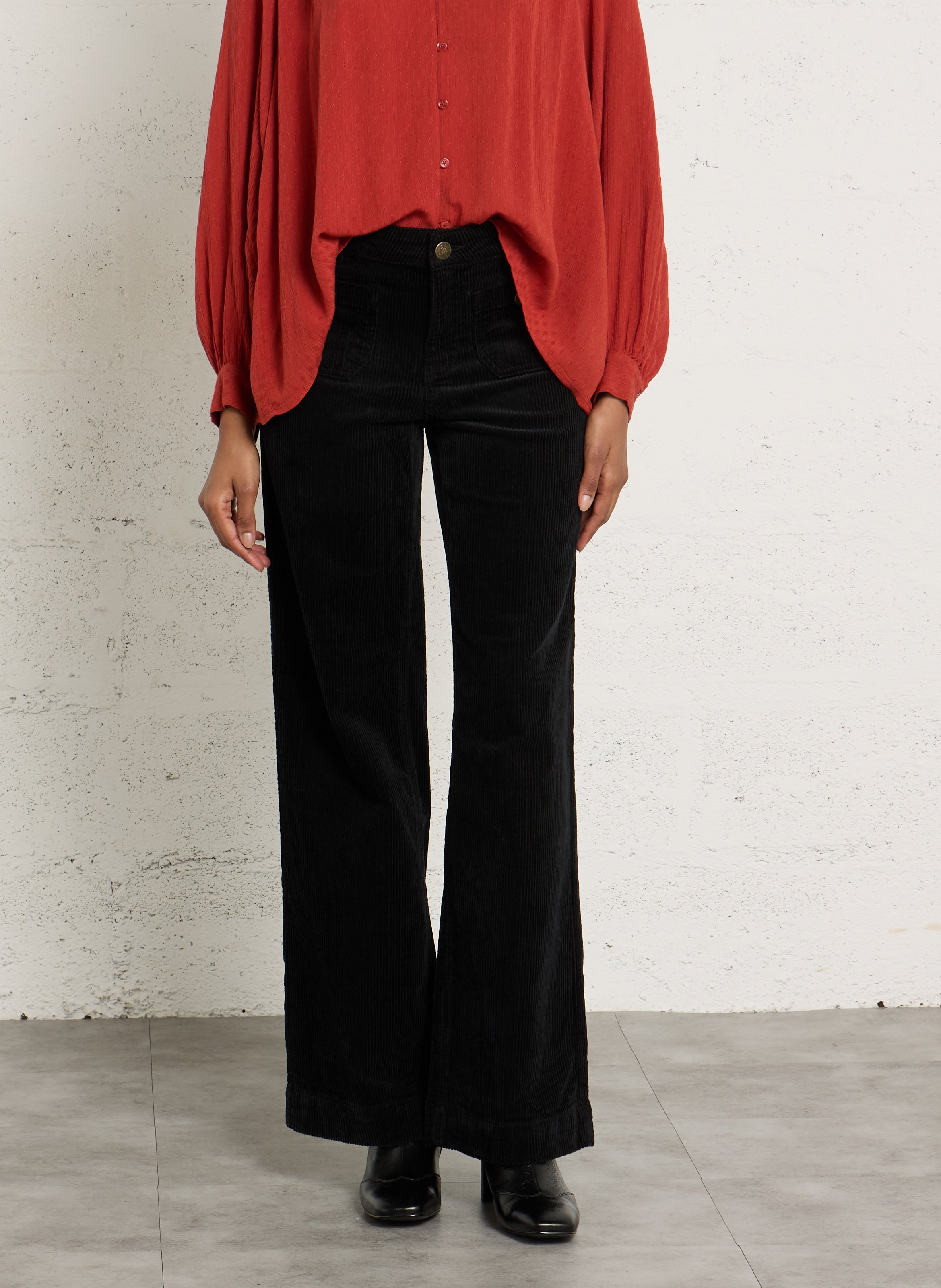 Pantalon large en coton mélangé MAISON 123