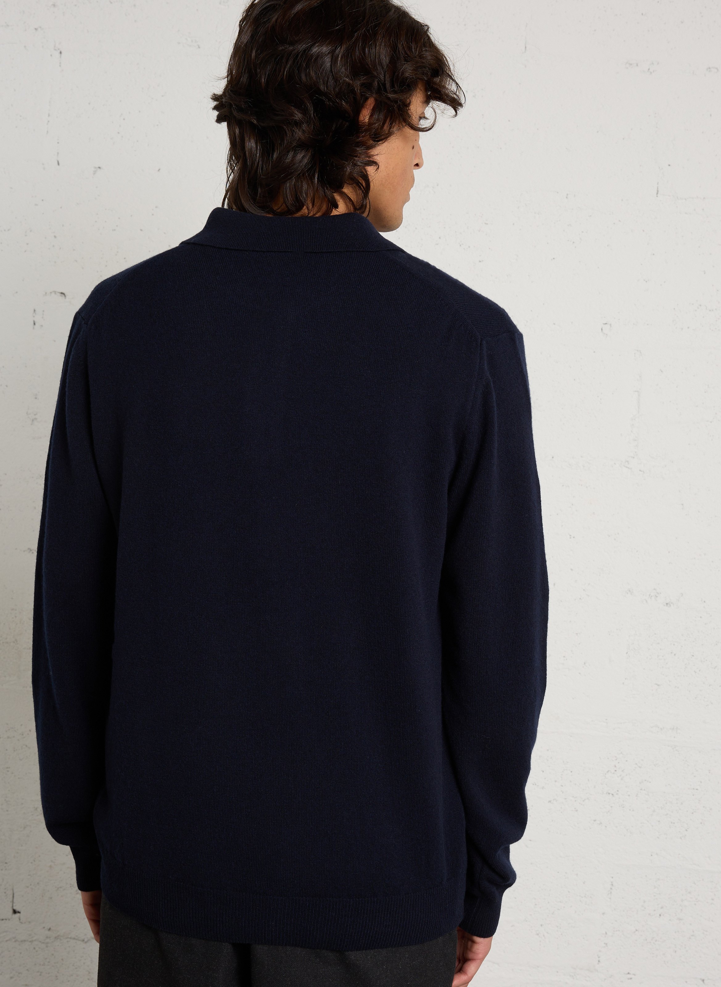 Pull droit col polo en laine GANT Bleu