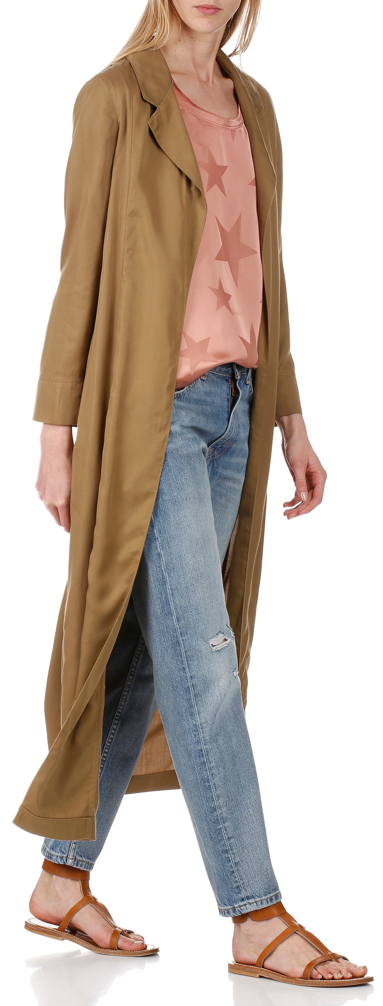 Trench long fluide ceinturé Qorum SWILDENS Kaki