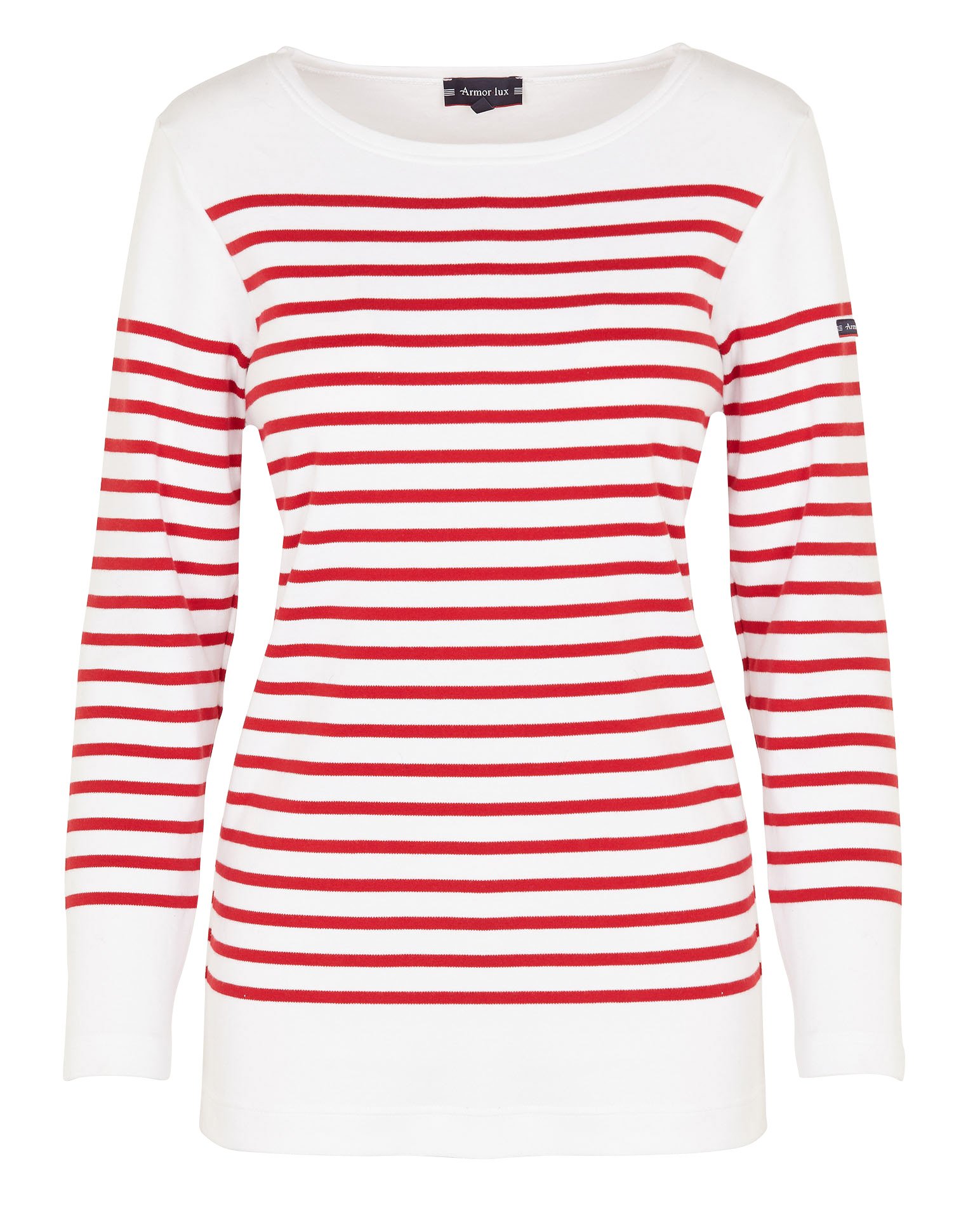 Marinière col bateau en jersey ARMOR LUX Blanc