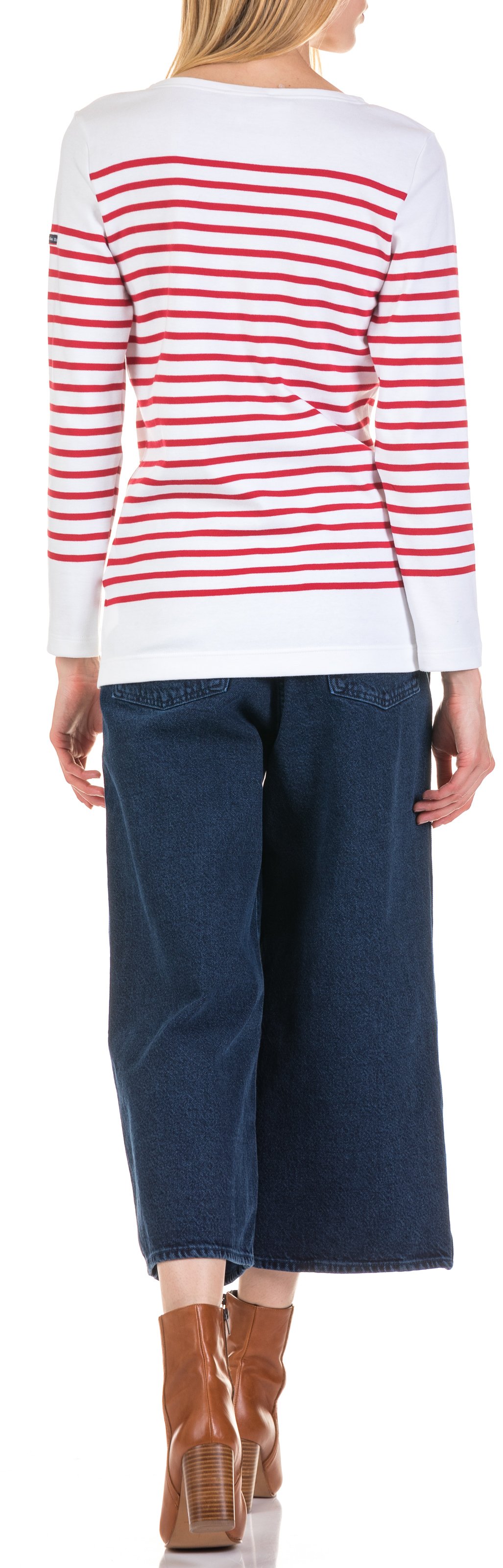 Marinière col bateau en jersey ARMOR LUX Blanc