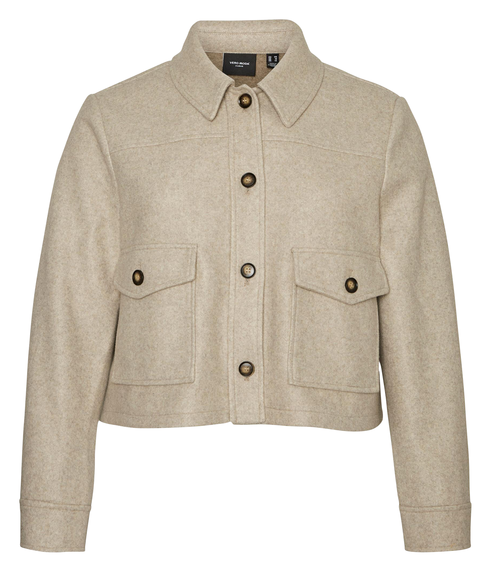 Geknöpfte Kurzjacke VERO MODA CURVE Beige