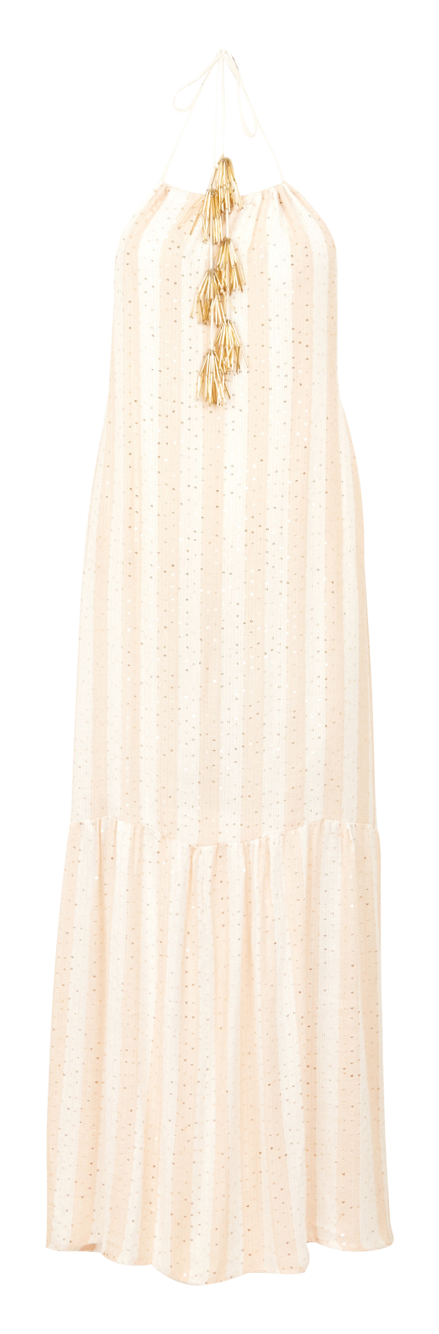 Robe longue à rayures et sequins  SUNDRESS Beige