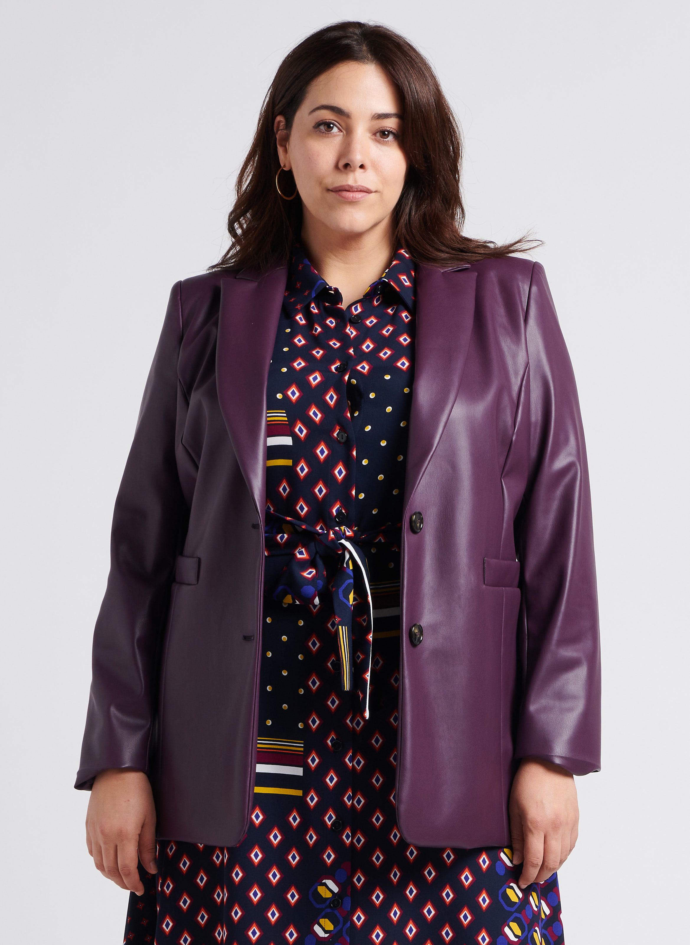 Purple Jacket with tailored collar