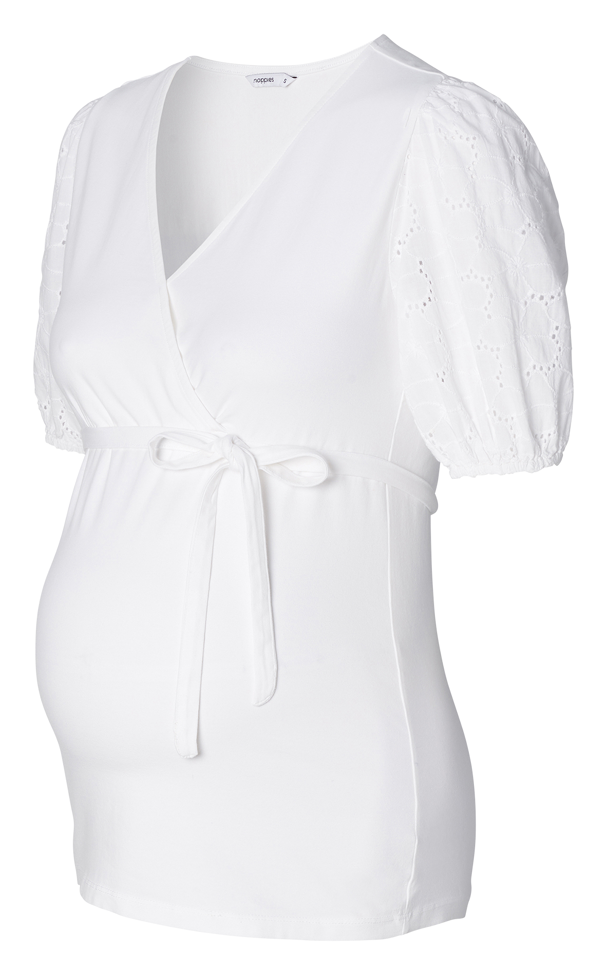 Openwork cotton short-sleeved top NOPPIES White