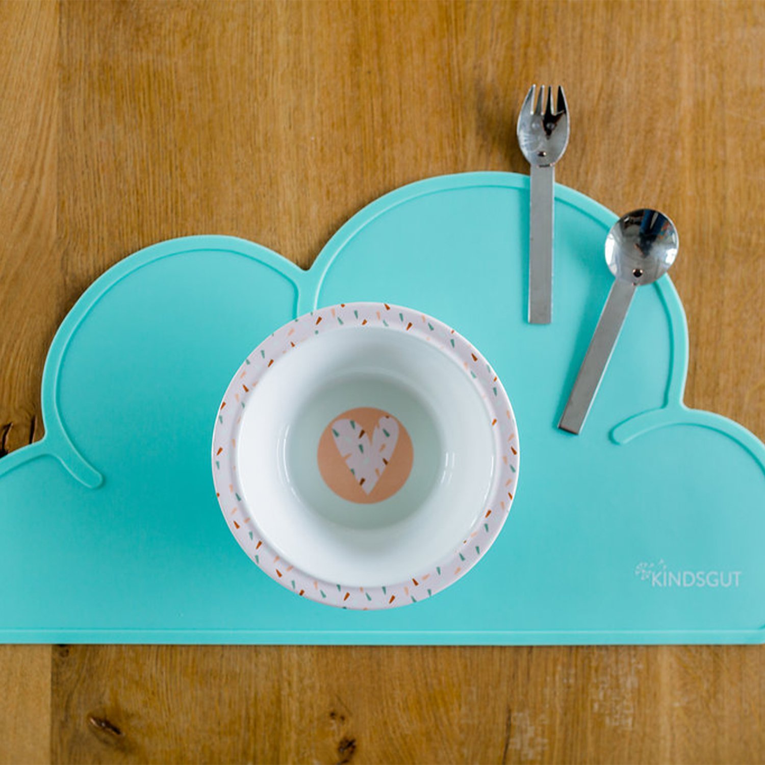 Set de table en forme de nuage en silicone KINDSGUT Bleu