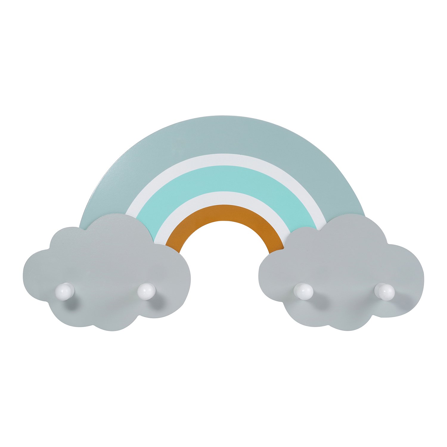 Wooden rainbow wall-mounted coat rack KINDSGUT Blue