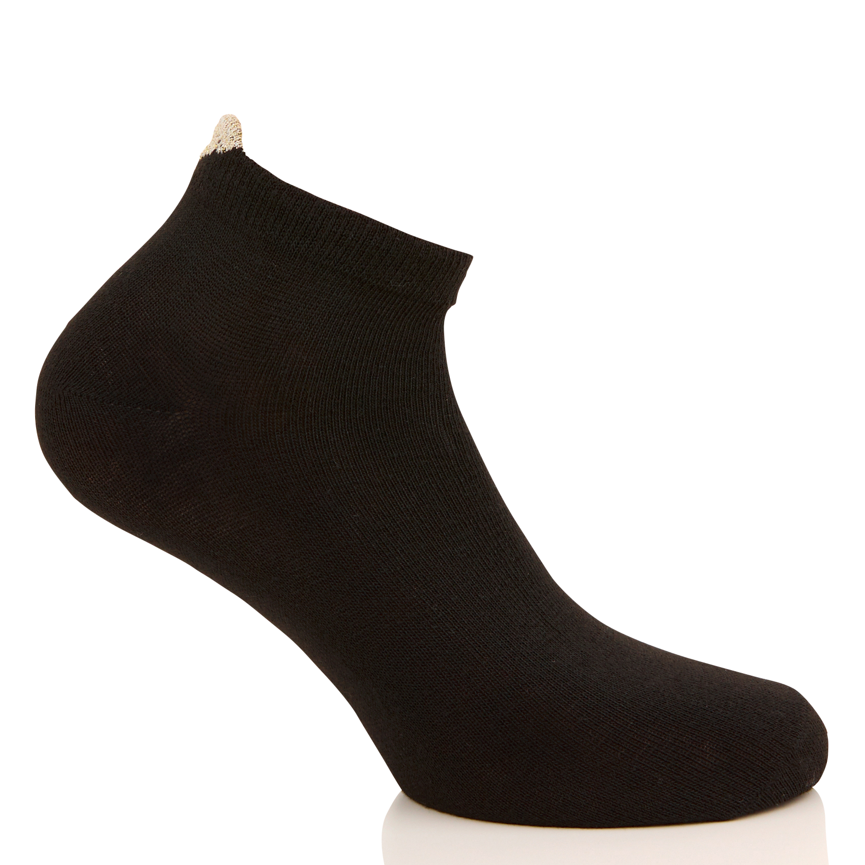 Set of 2 pairs of ankle socks made from mixed recycled fibers PIECES Black