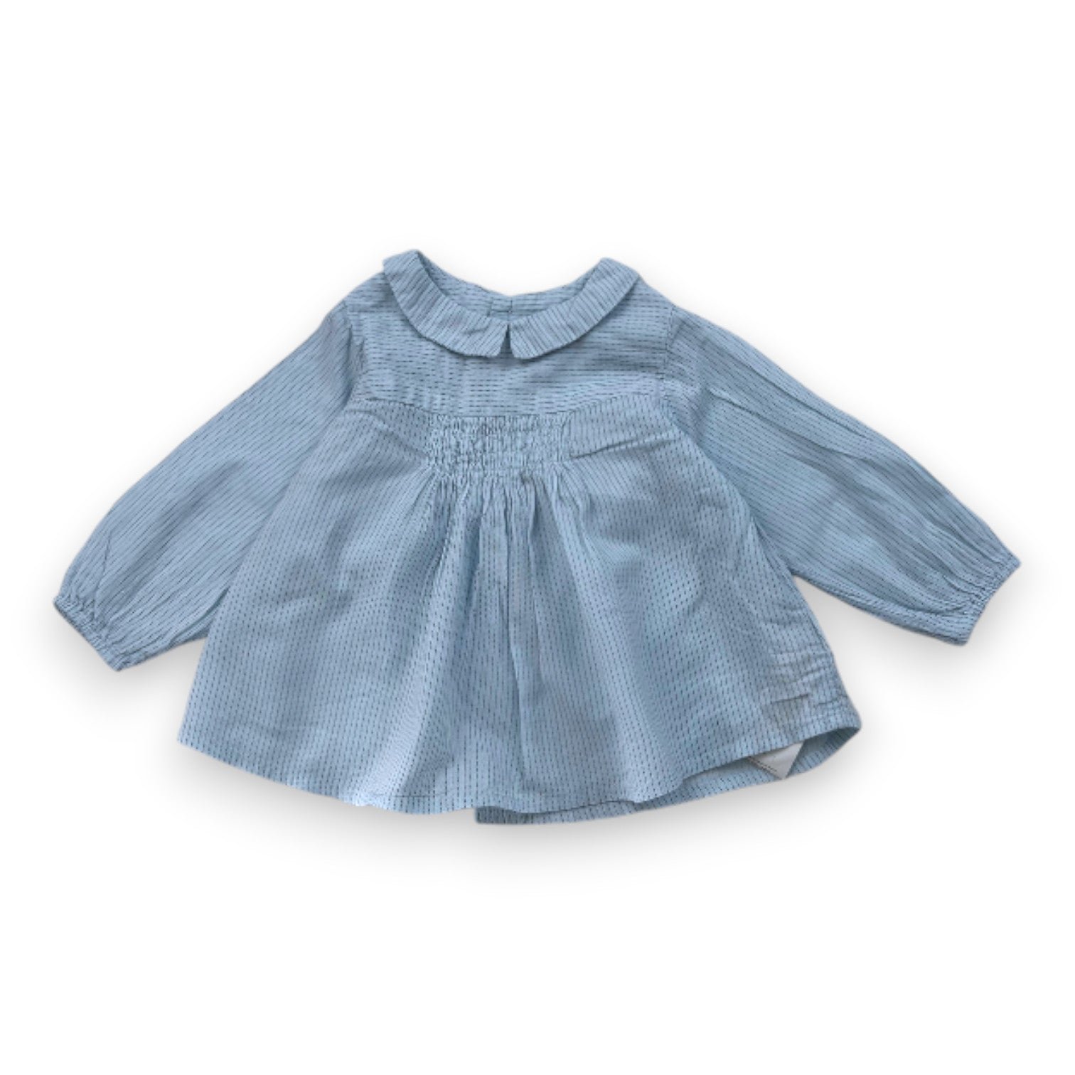Blue baby blouse - 12 months BONTON - Seconde Main Blue