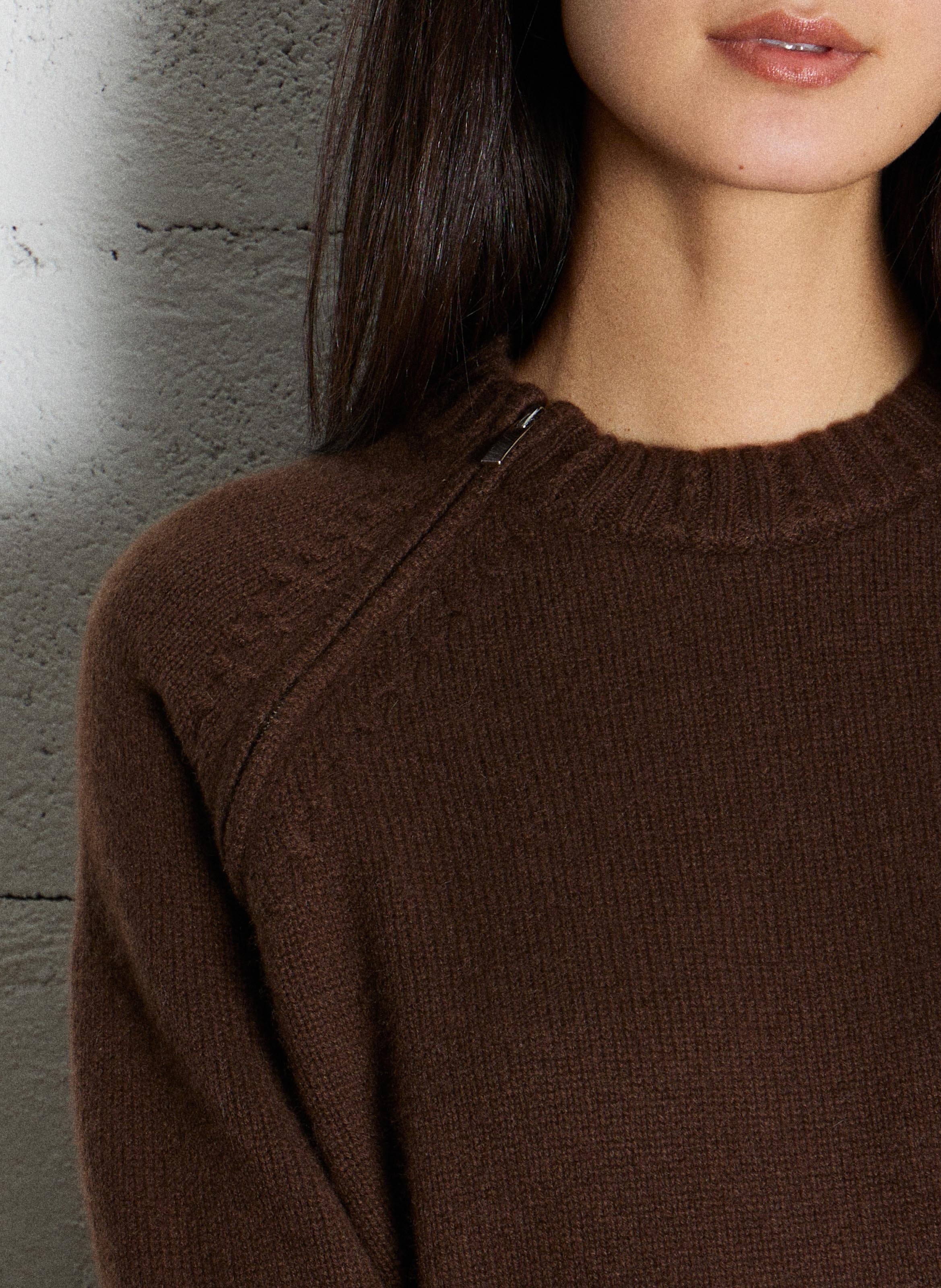 Ruimvallende trui van kasjmier met ronde hals BA&SH Bruin