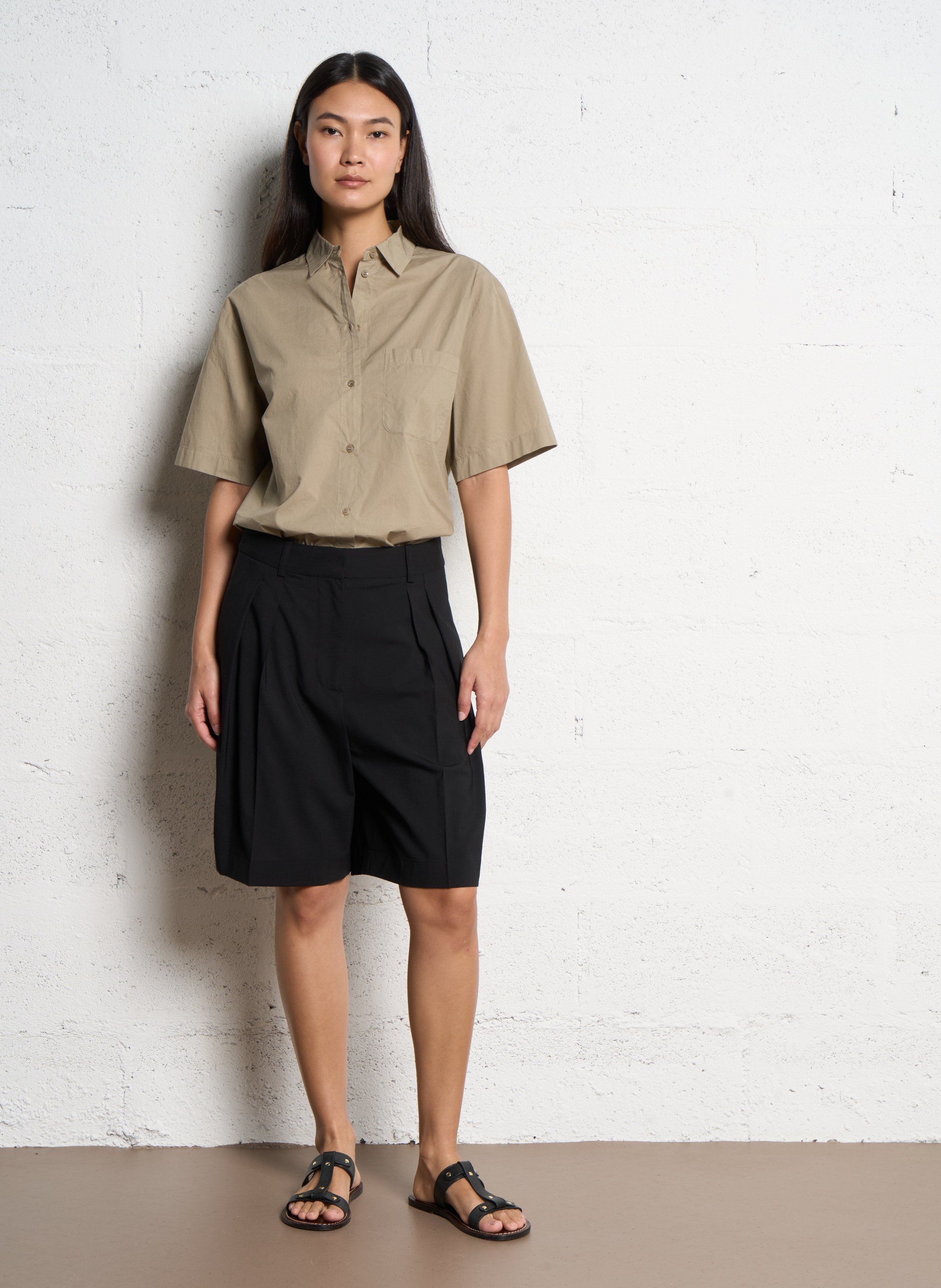 Organic cotton shirt with classic collar MASSCOB Grey