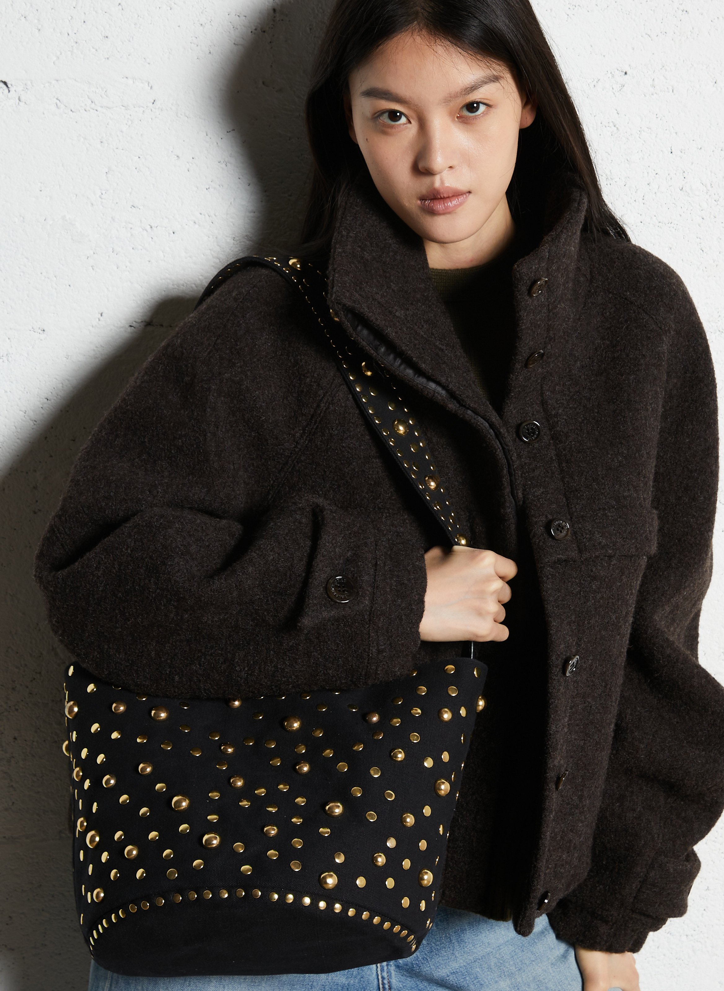 Schultertasche aus Baumwolle LAURENCE BRAS Schwarz