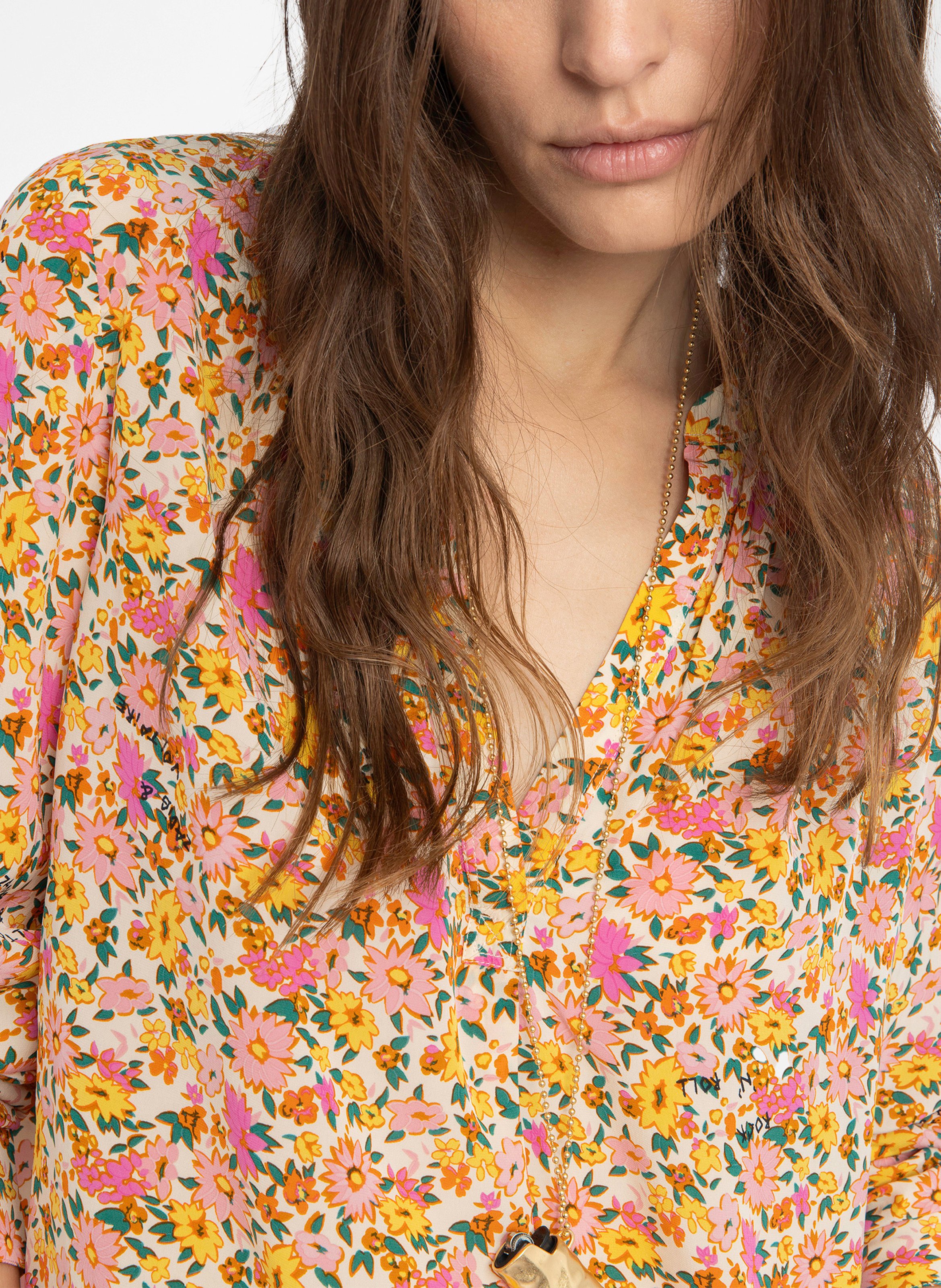 Camicia dritta in viscosa stampata ZADIG&VOLTAIRE Bianco