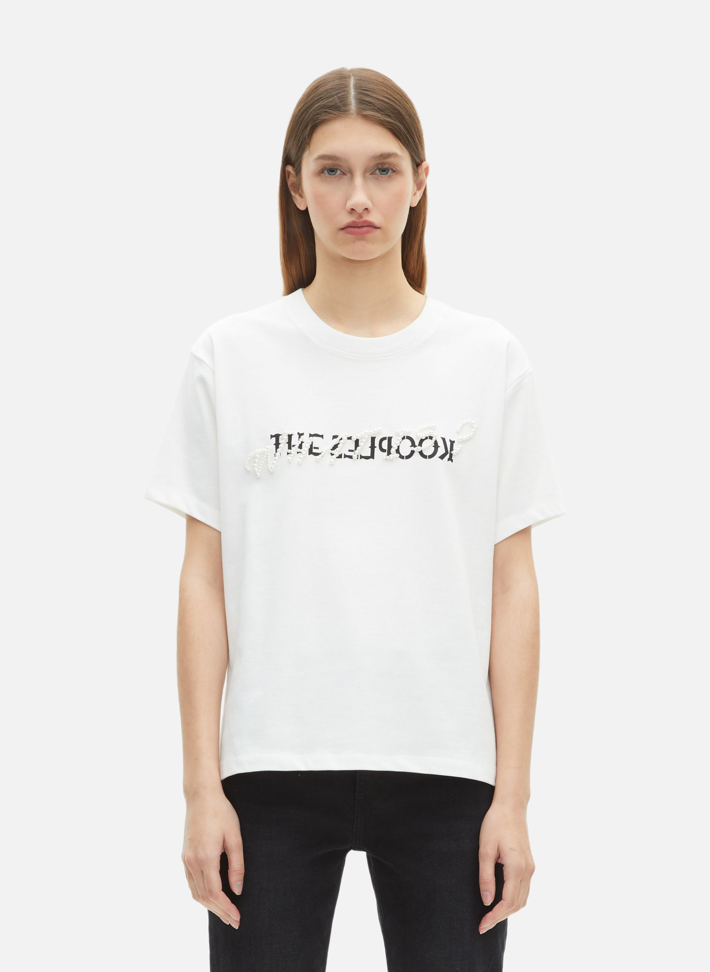 T-shirt with pearls THE KOOPLES White