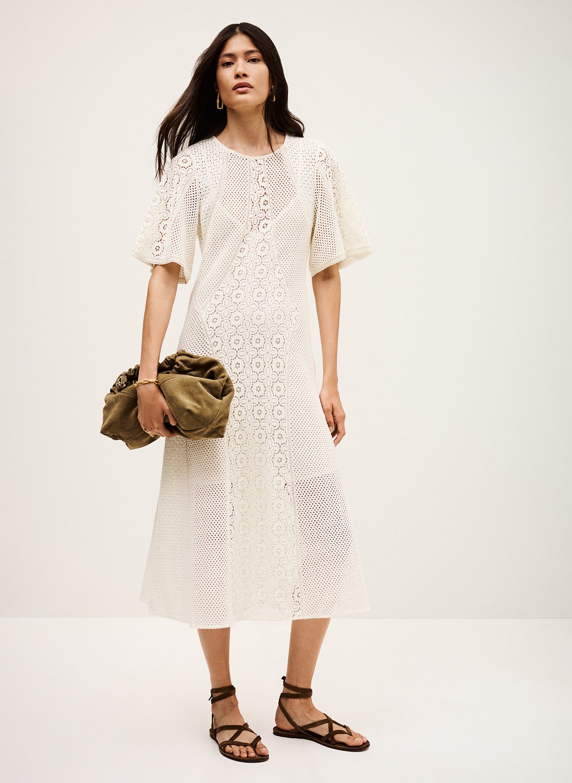 Long cotton dress BA&SH Beige