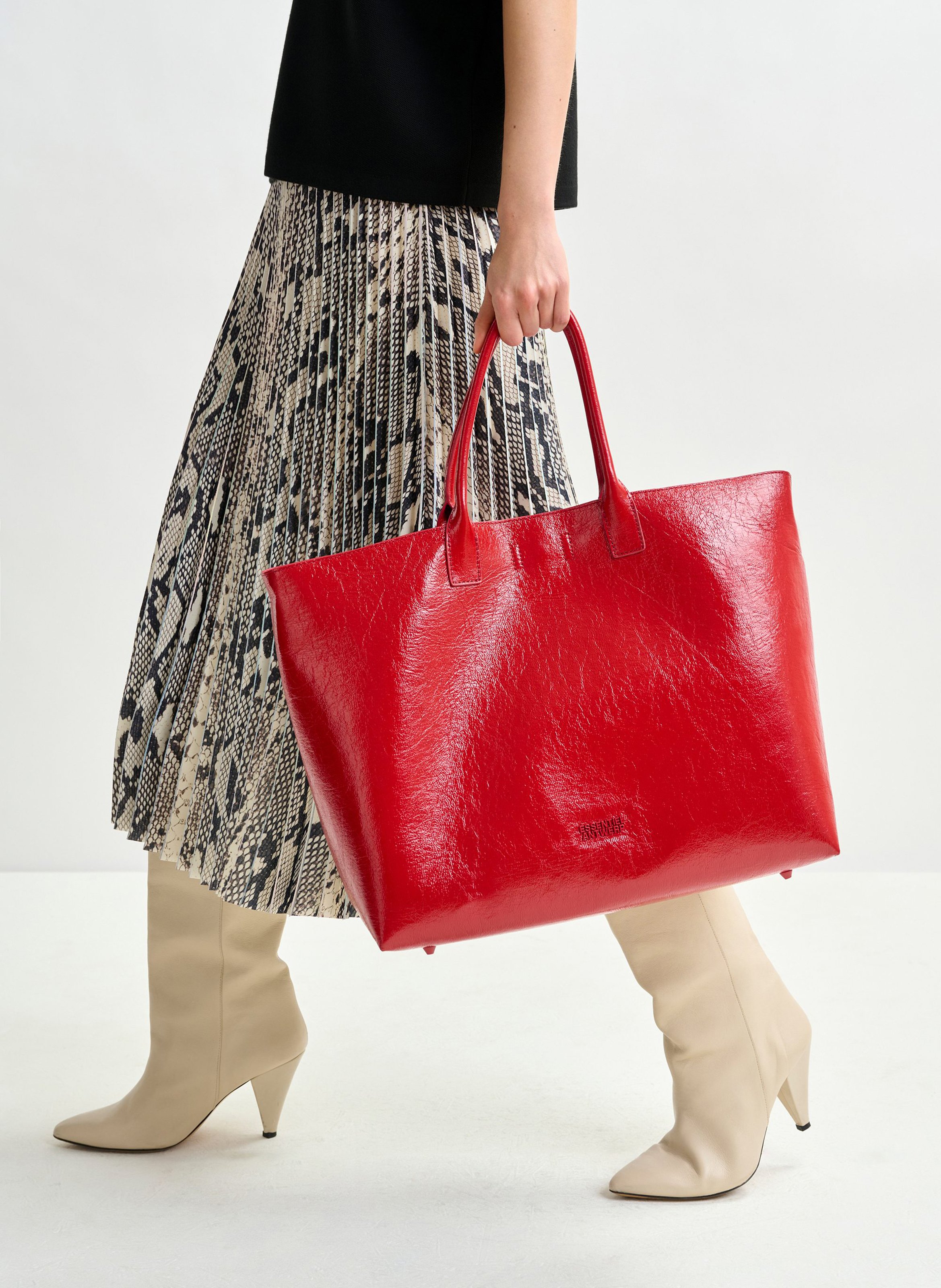 Plissier Midirock in Schlangenoptik ESSENTIEL ANTWERP Grun