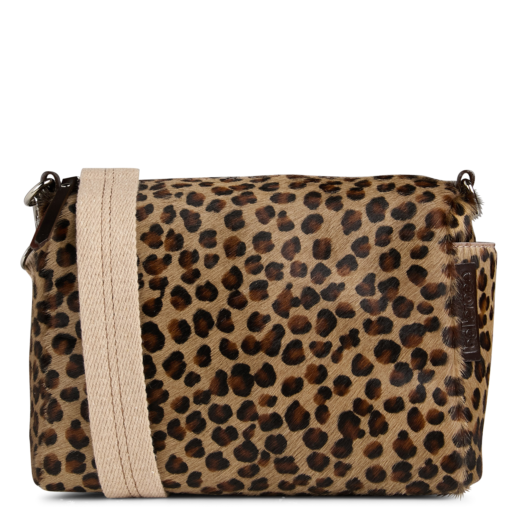 Sac bandoulière souple léopard en cuir  BELLEROSE Multicolore